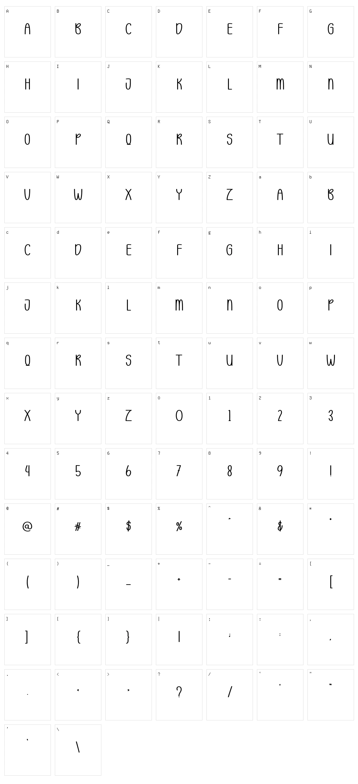 New Record Character Set