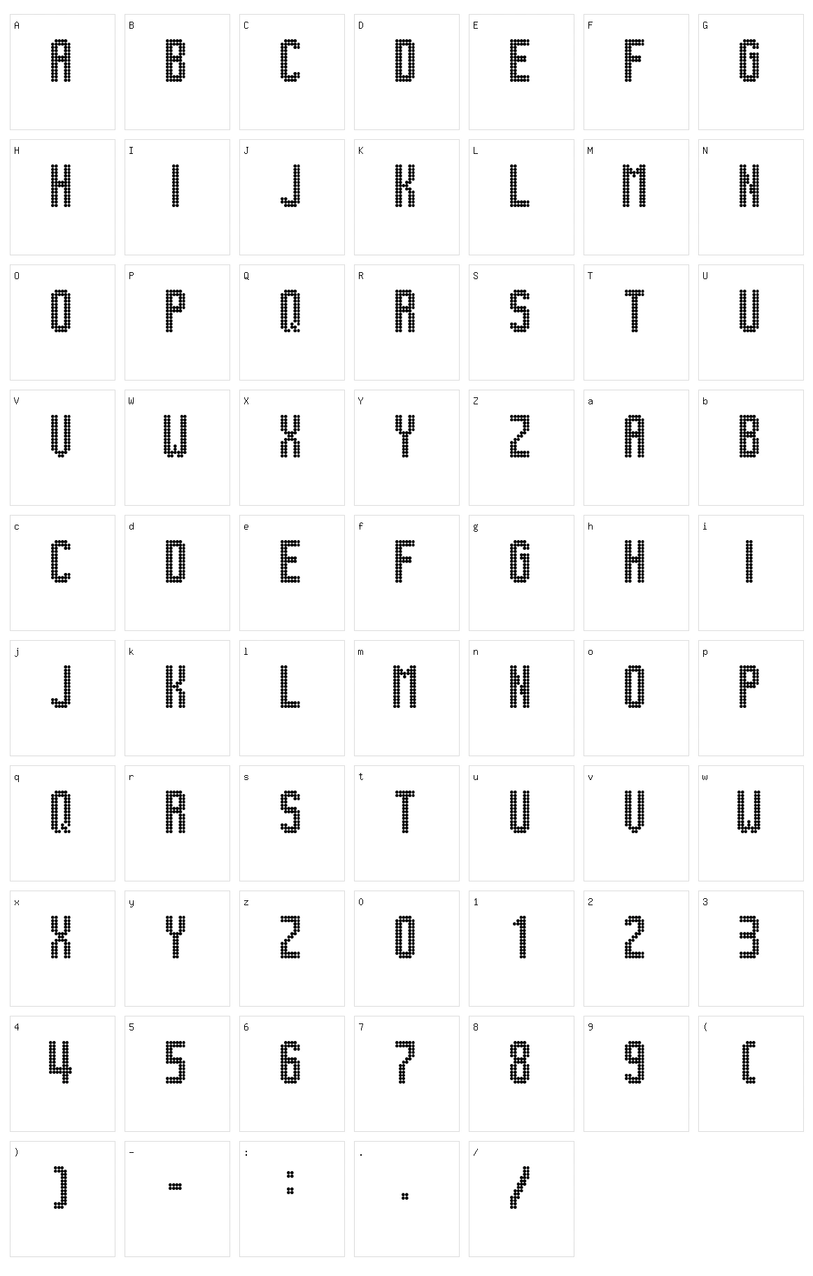 Lightdot 13x6 Character Set