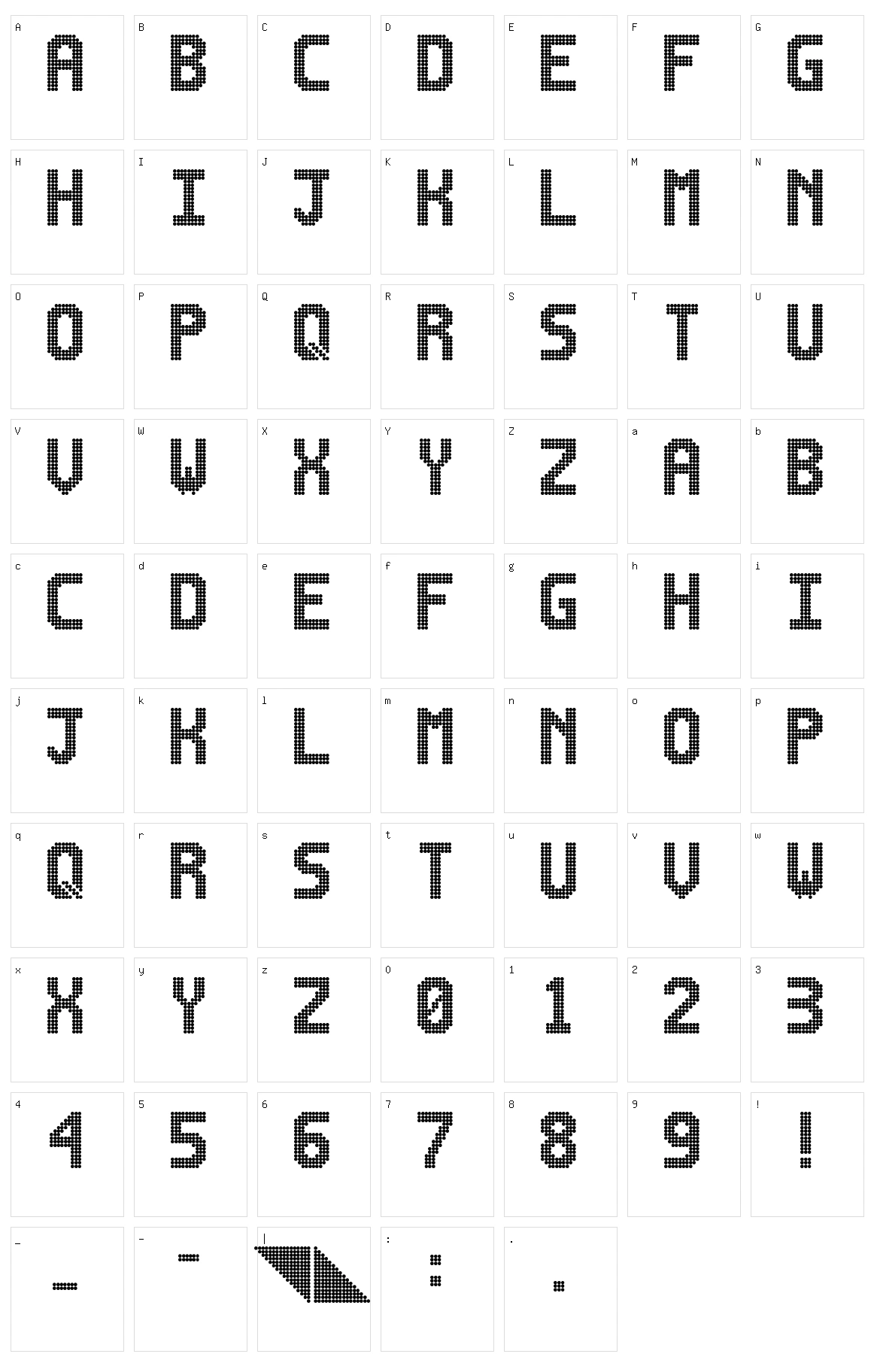 Lightdot 16x10 Character Set