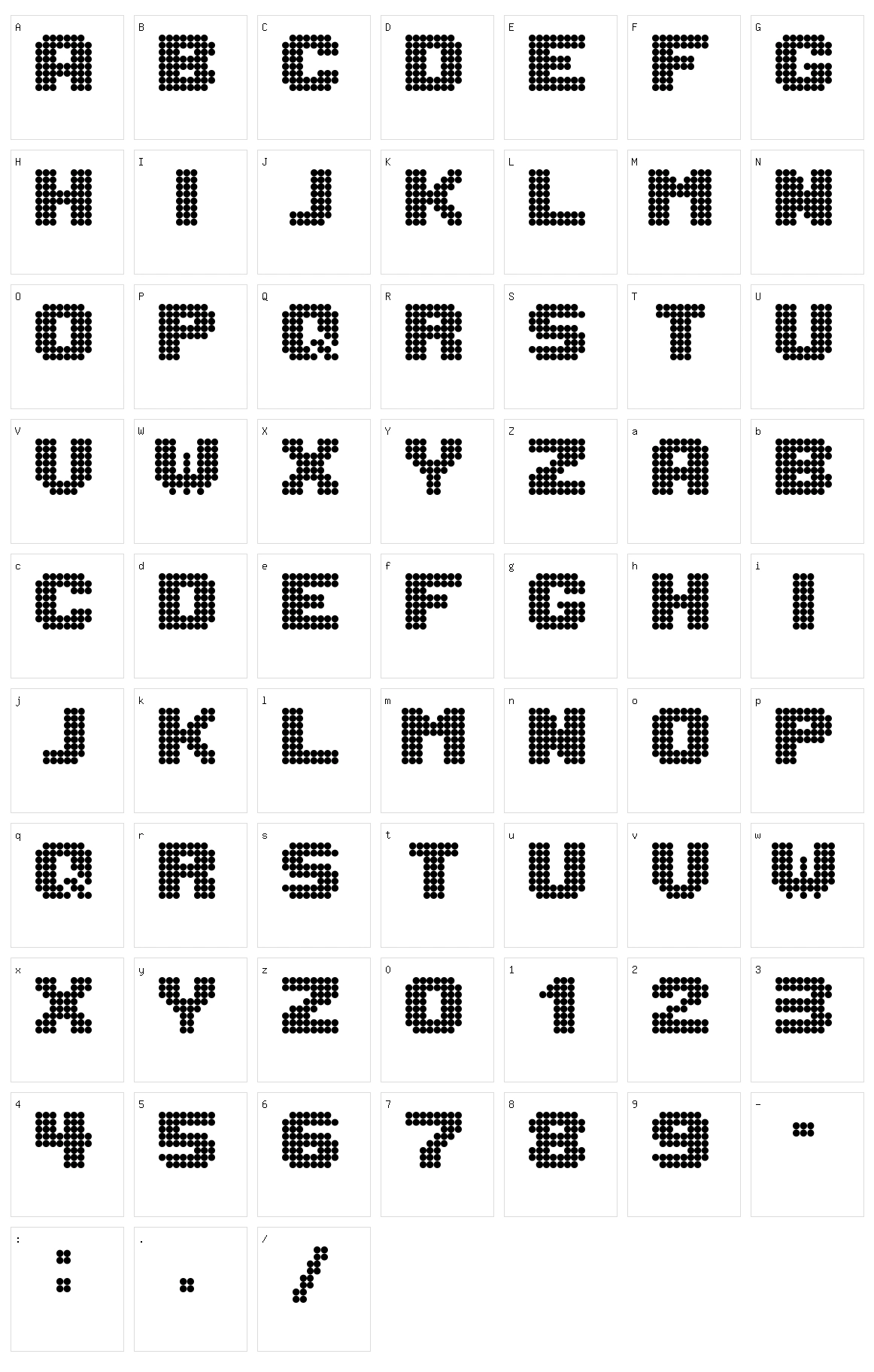 Lightdot 8x8 Character Set