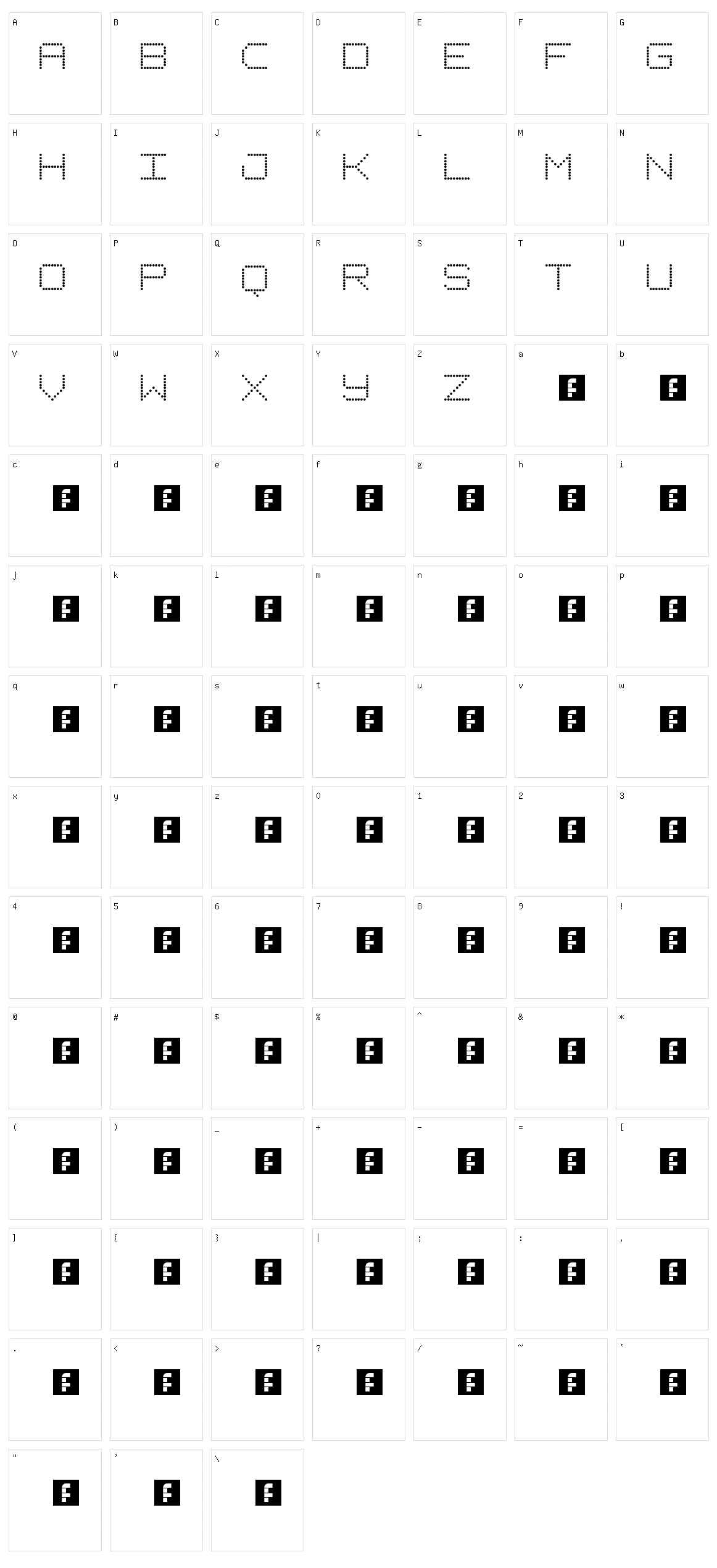 Lightzone Character Set