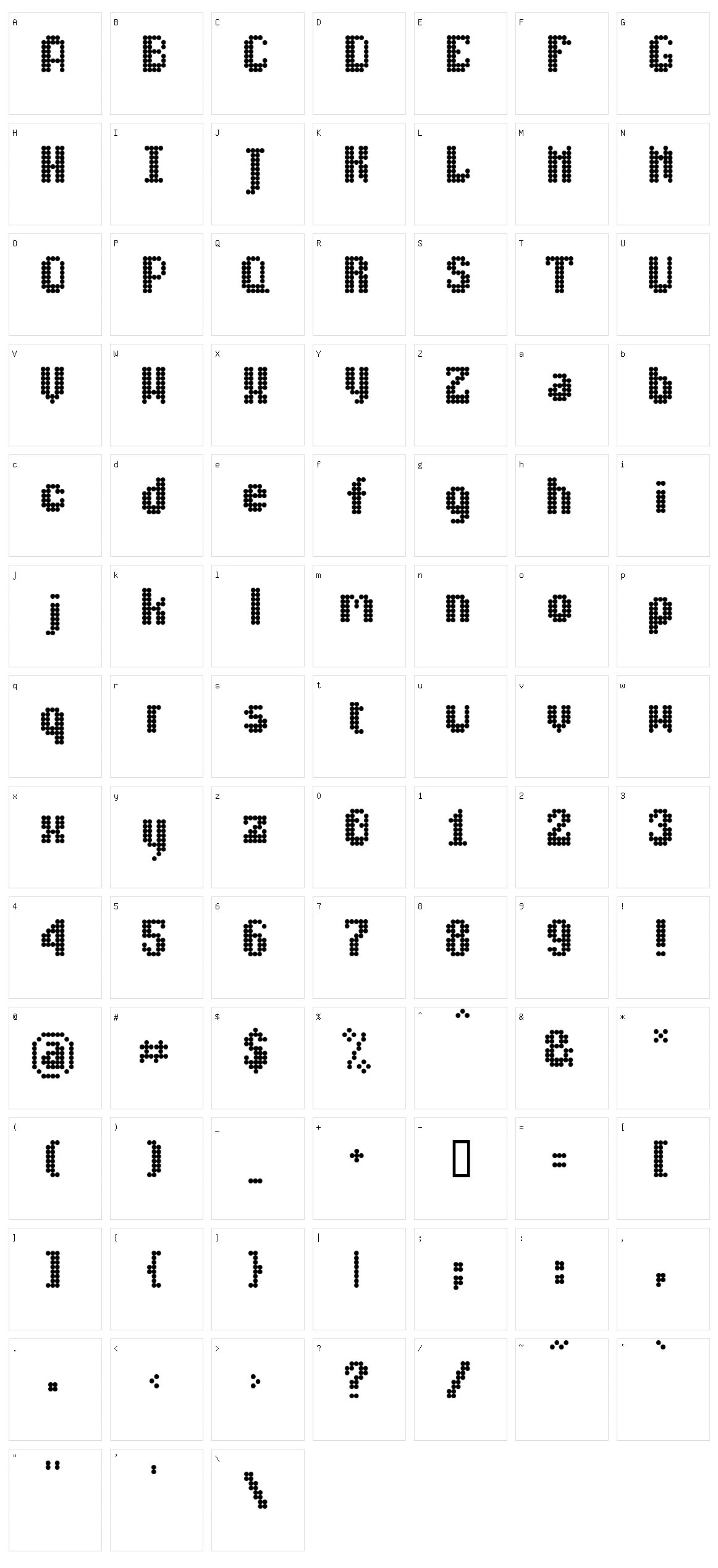 LL Disco Character Set