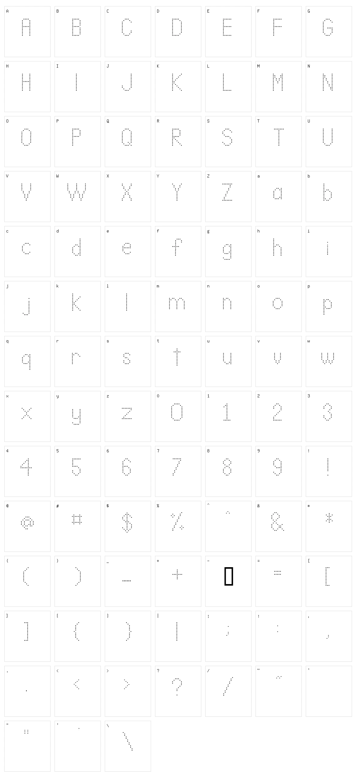 LL Dot Character Set