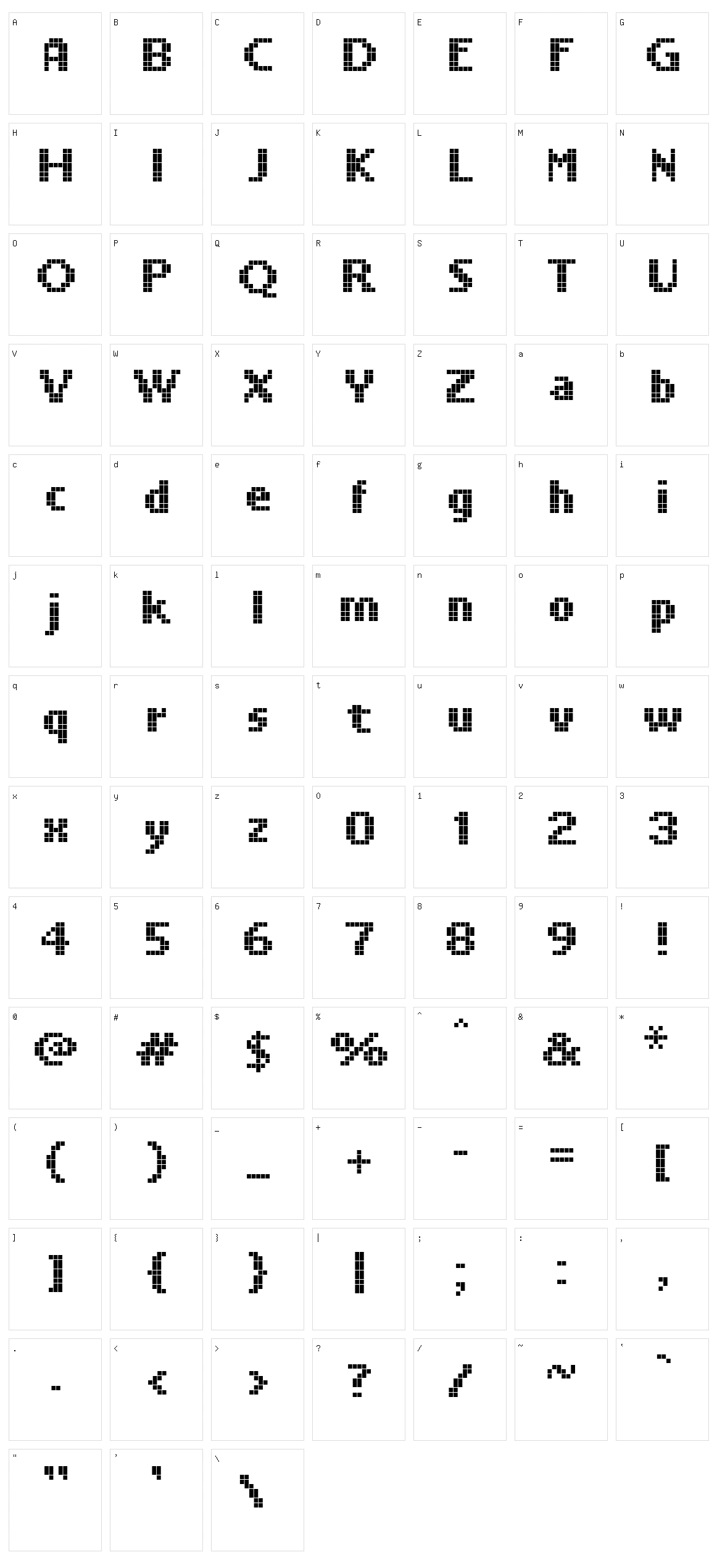 LL Pixel Character Set