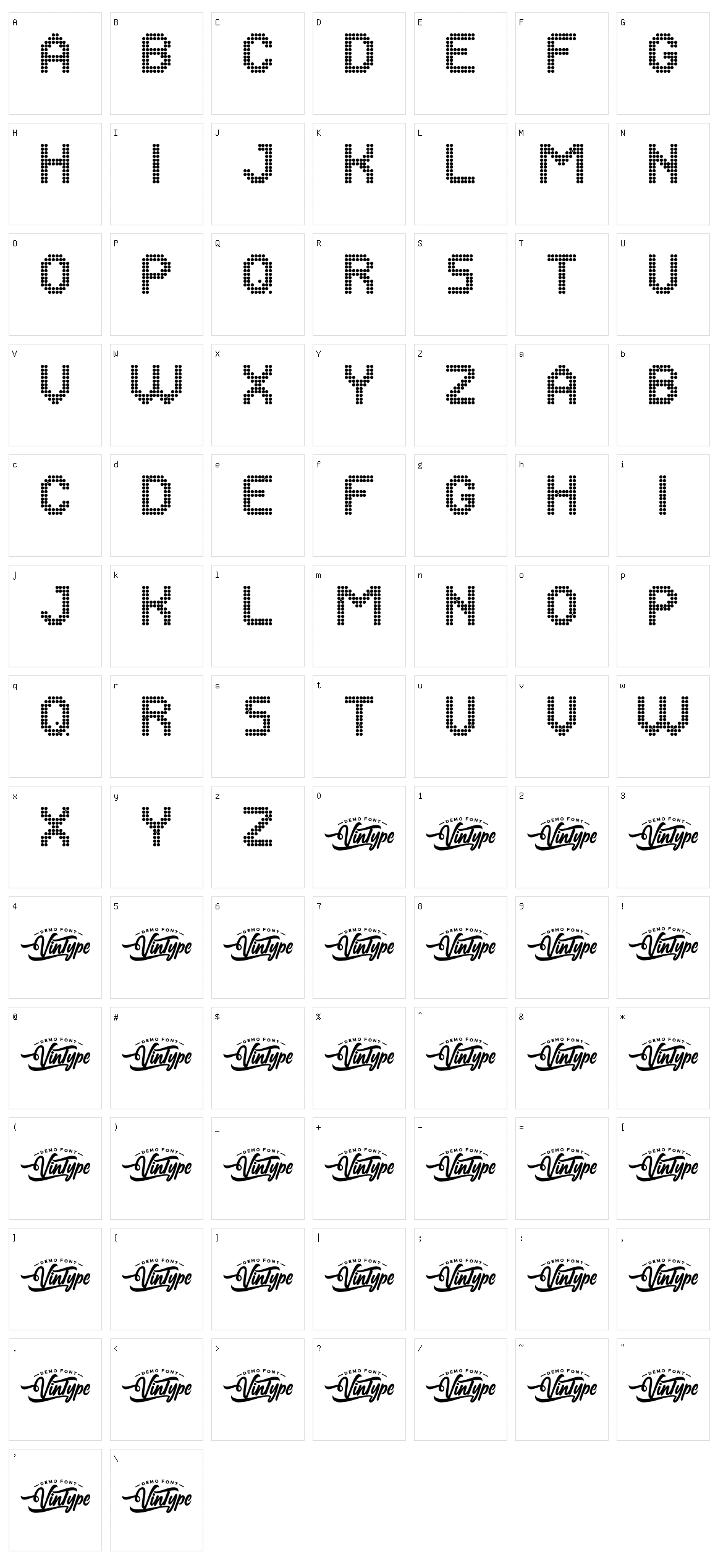 Many Dots Character Set