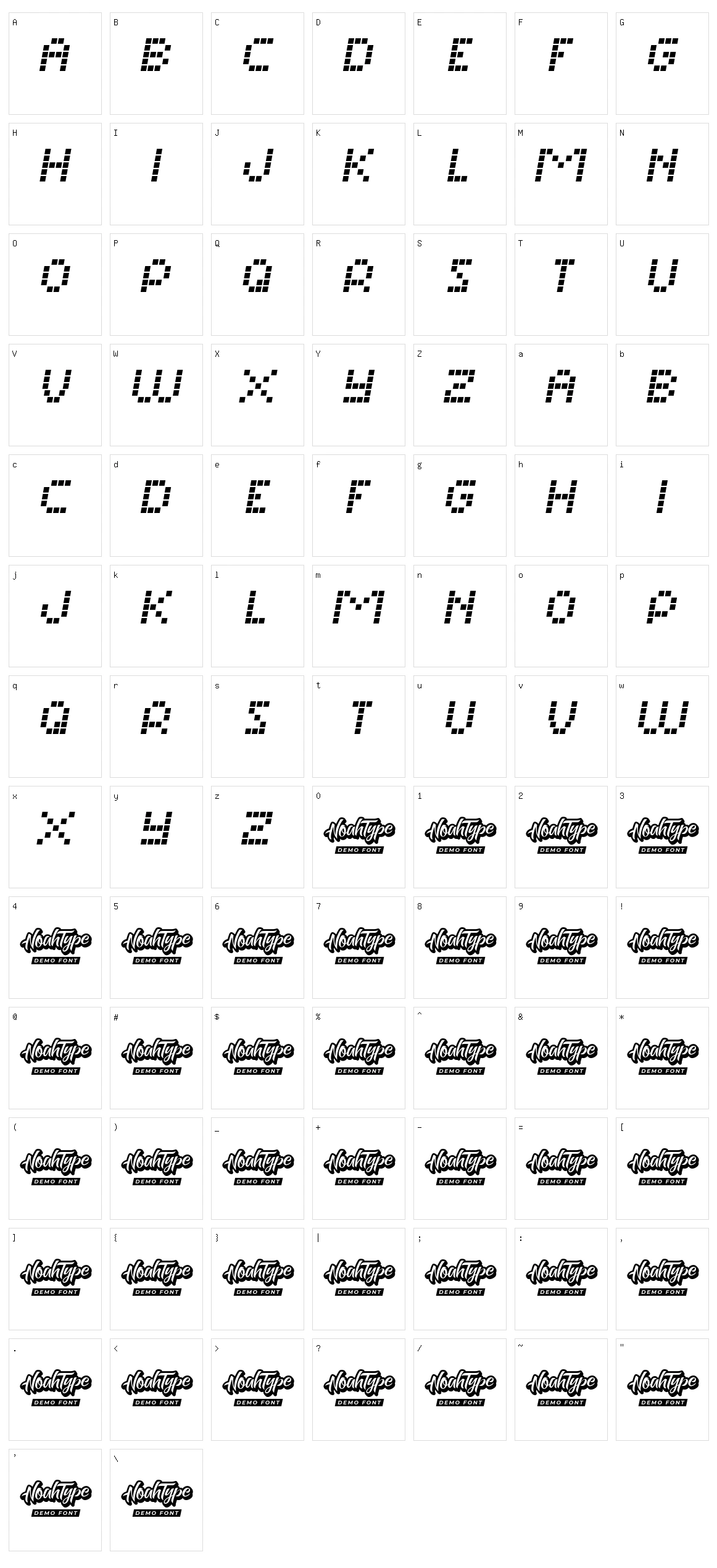 Matrix Dots Character Set