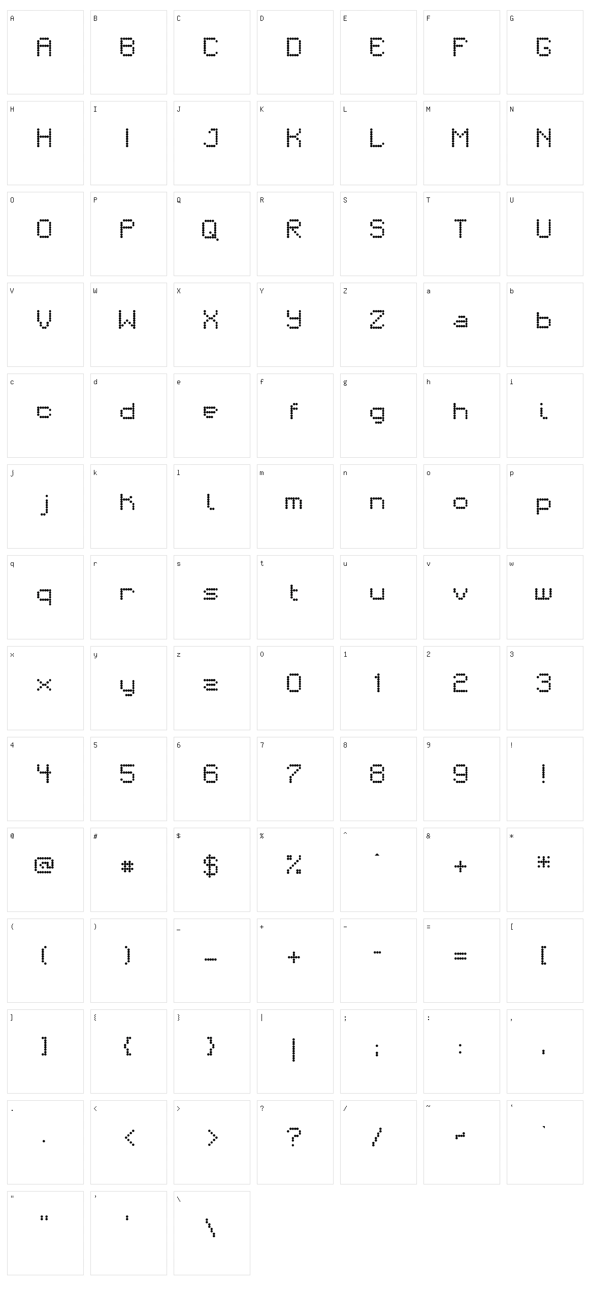 Matrixdancer Character Set