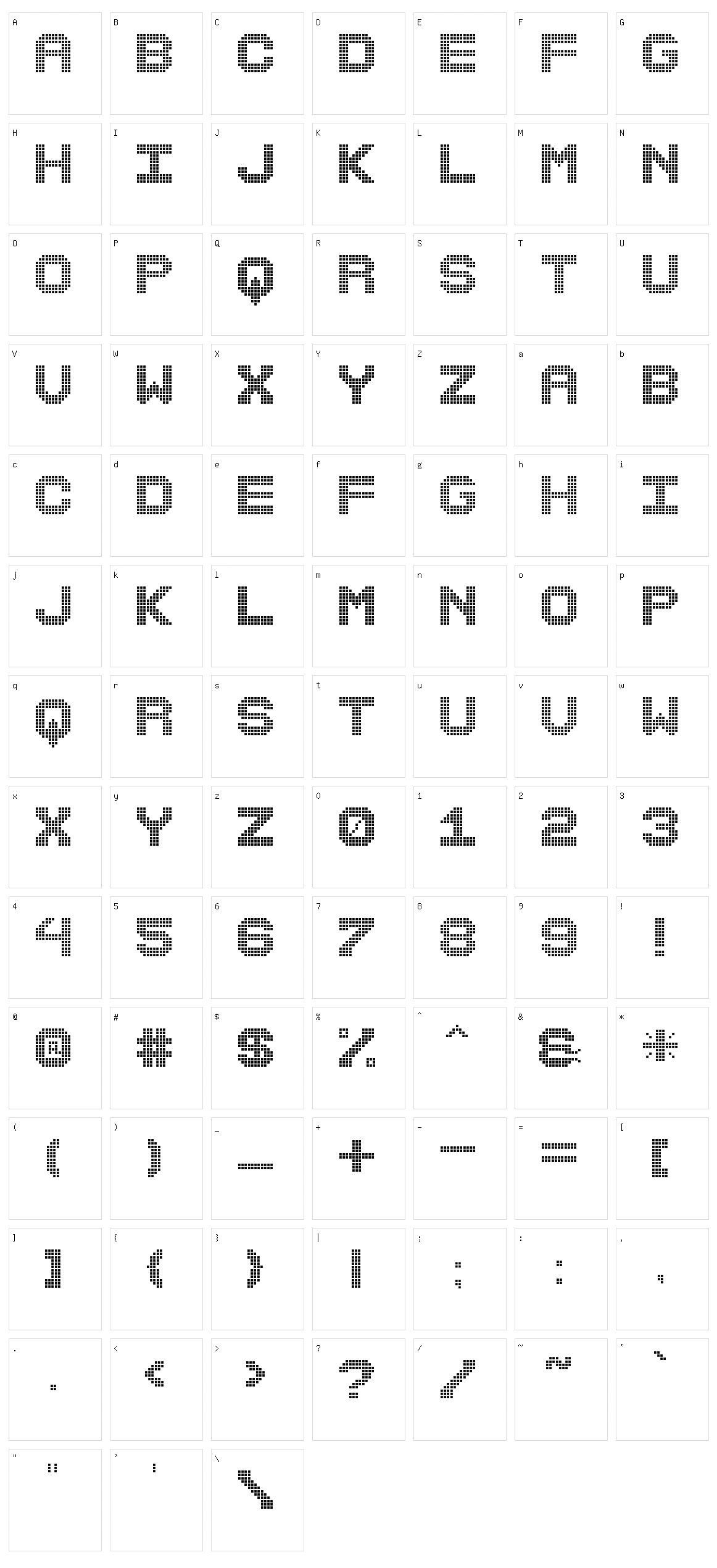 Maxter Board St Character Set