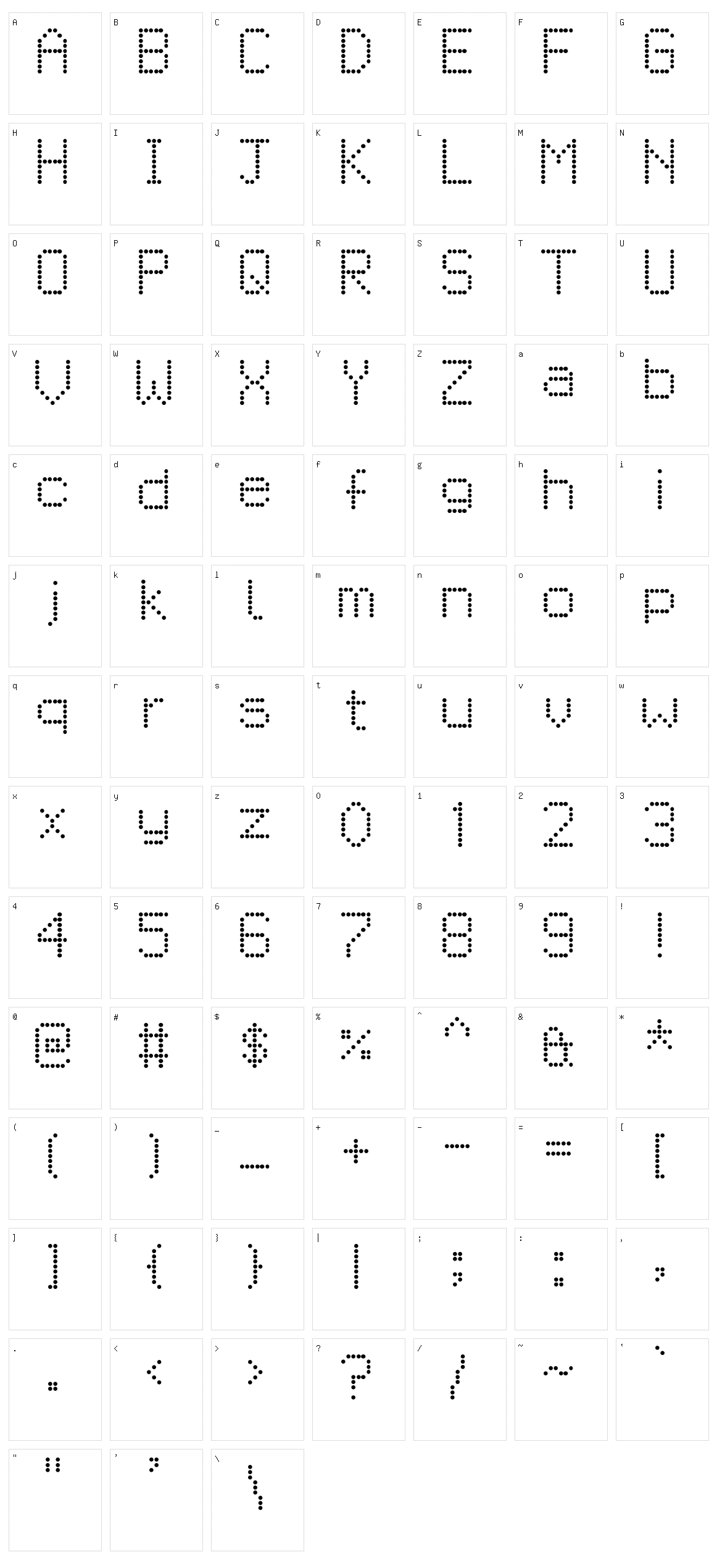 Metro Time Sign Character Set