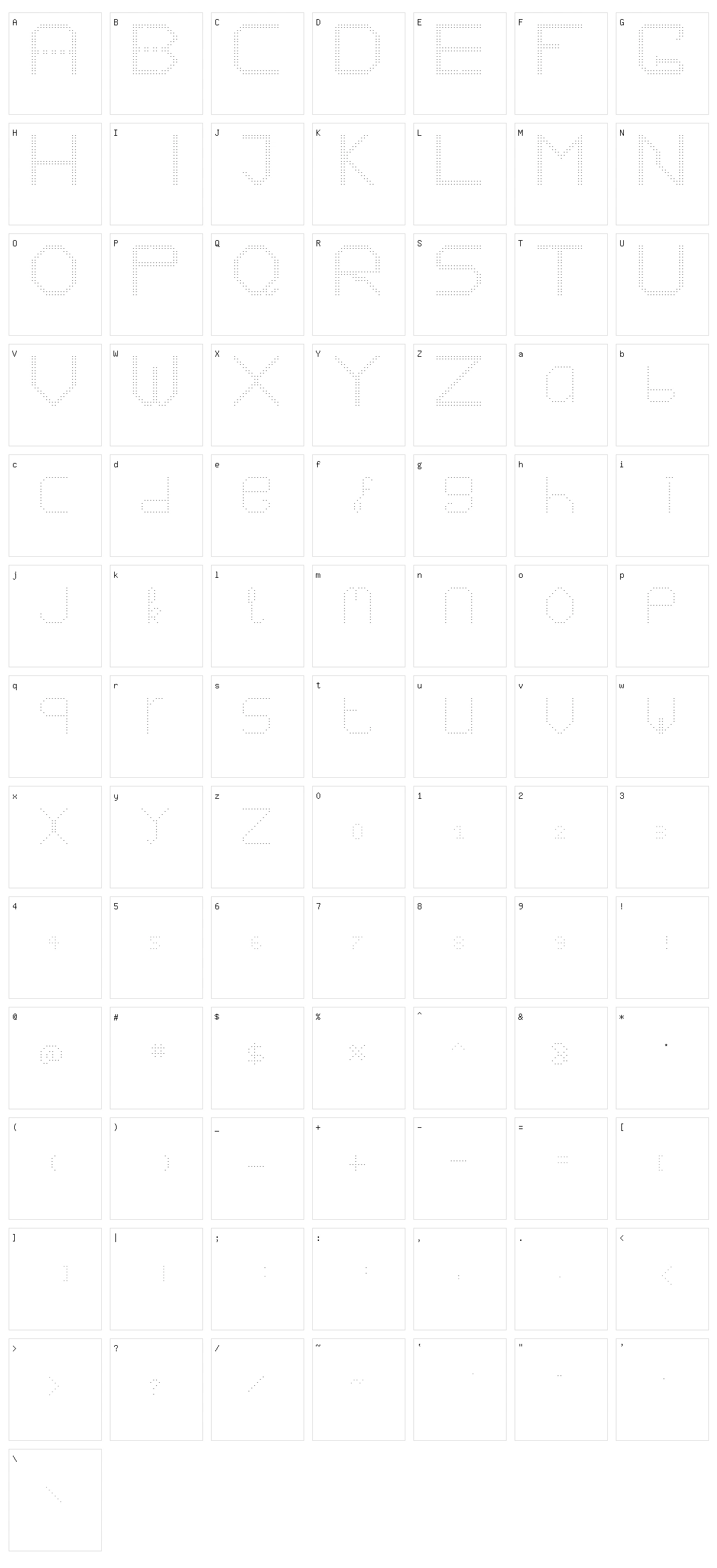 Number 1 Character Set