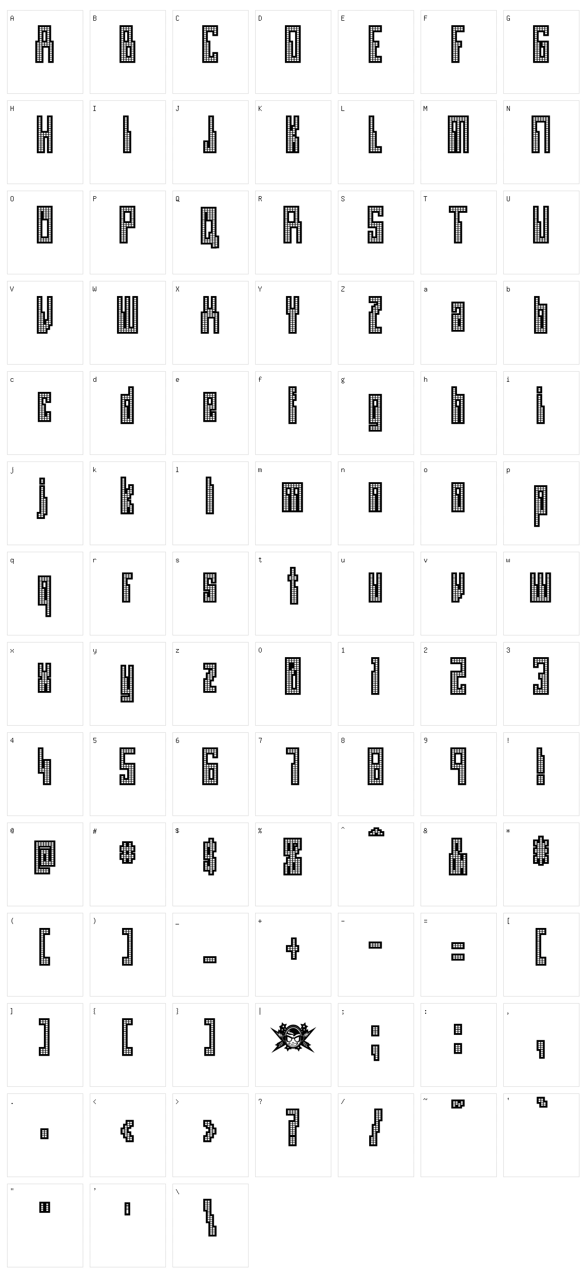 Omegamax Character Set