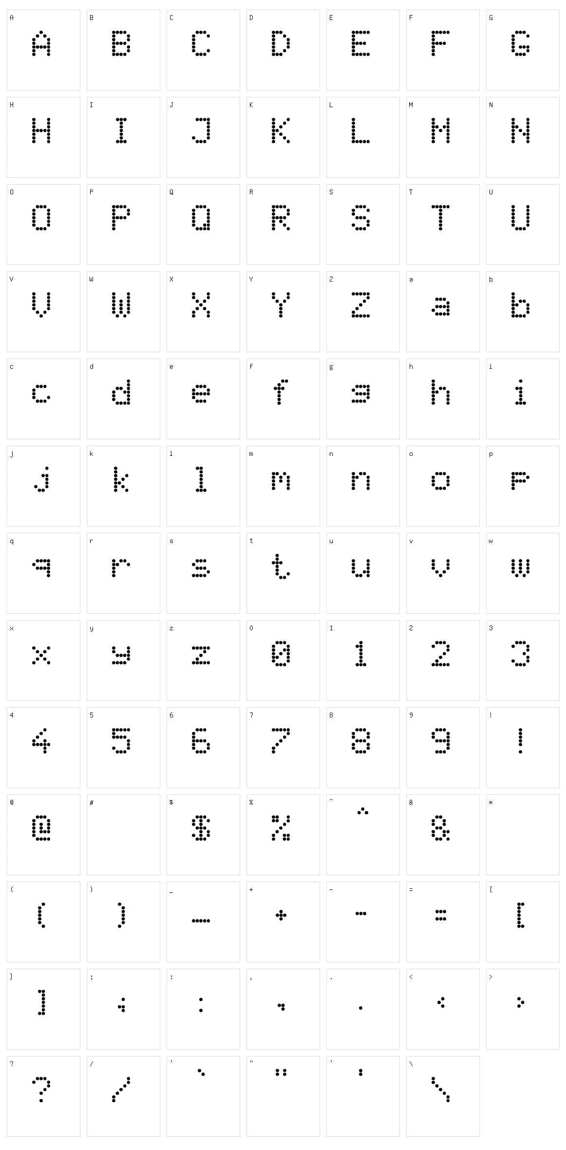 PIDvl Character Set