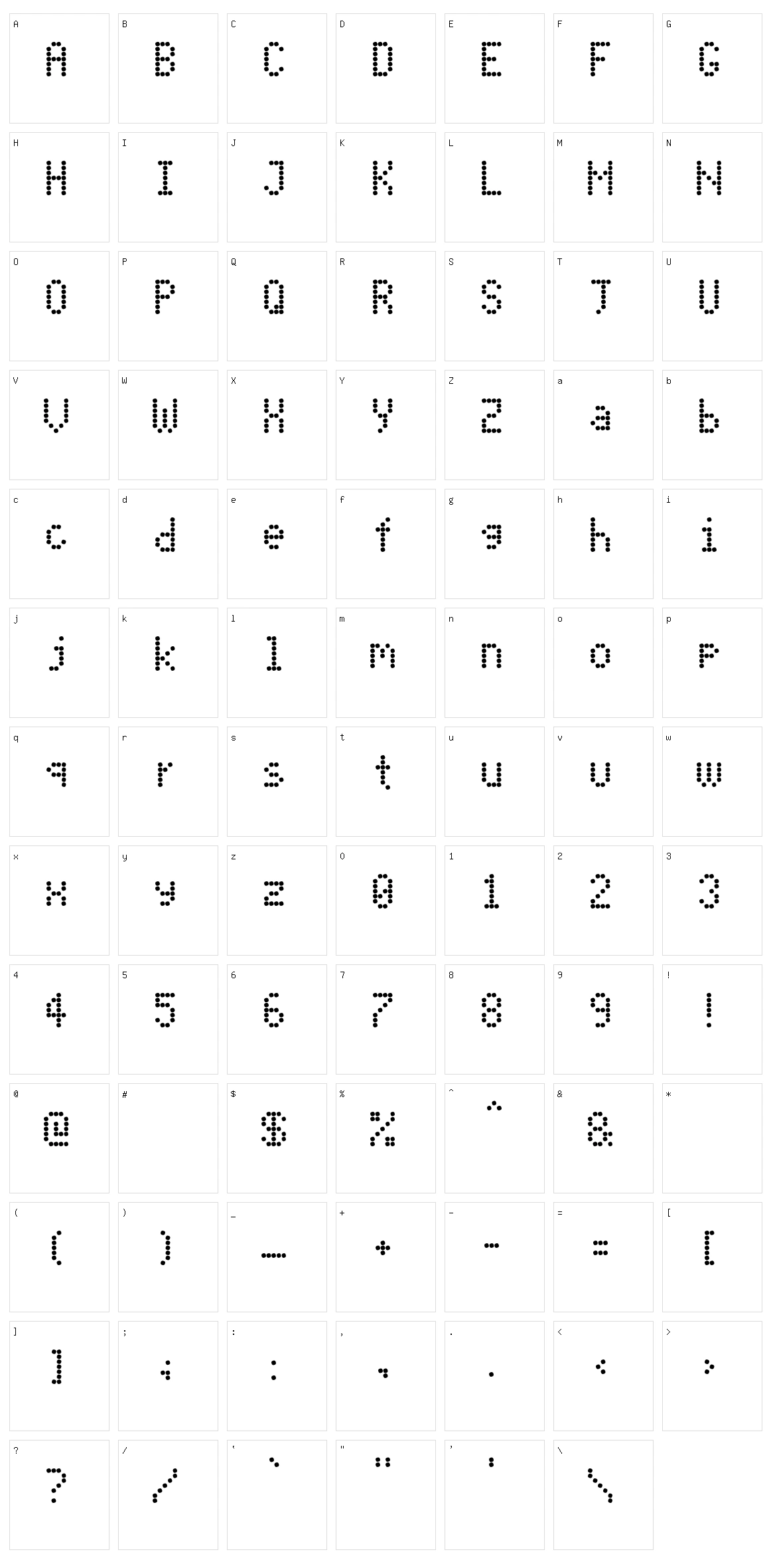 PIDvl cond Character Set