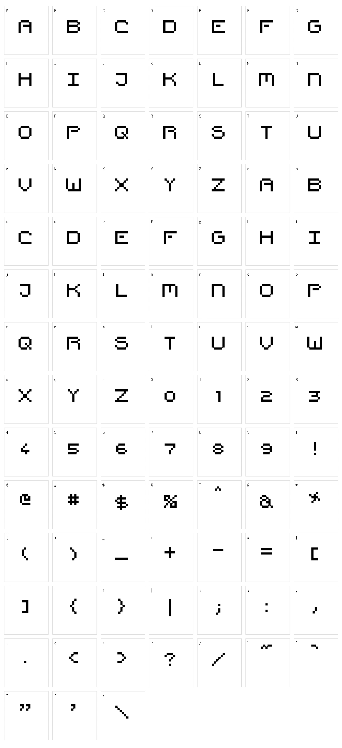 Pixel Countdown Character Set