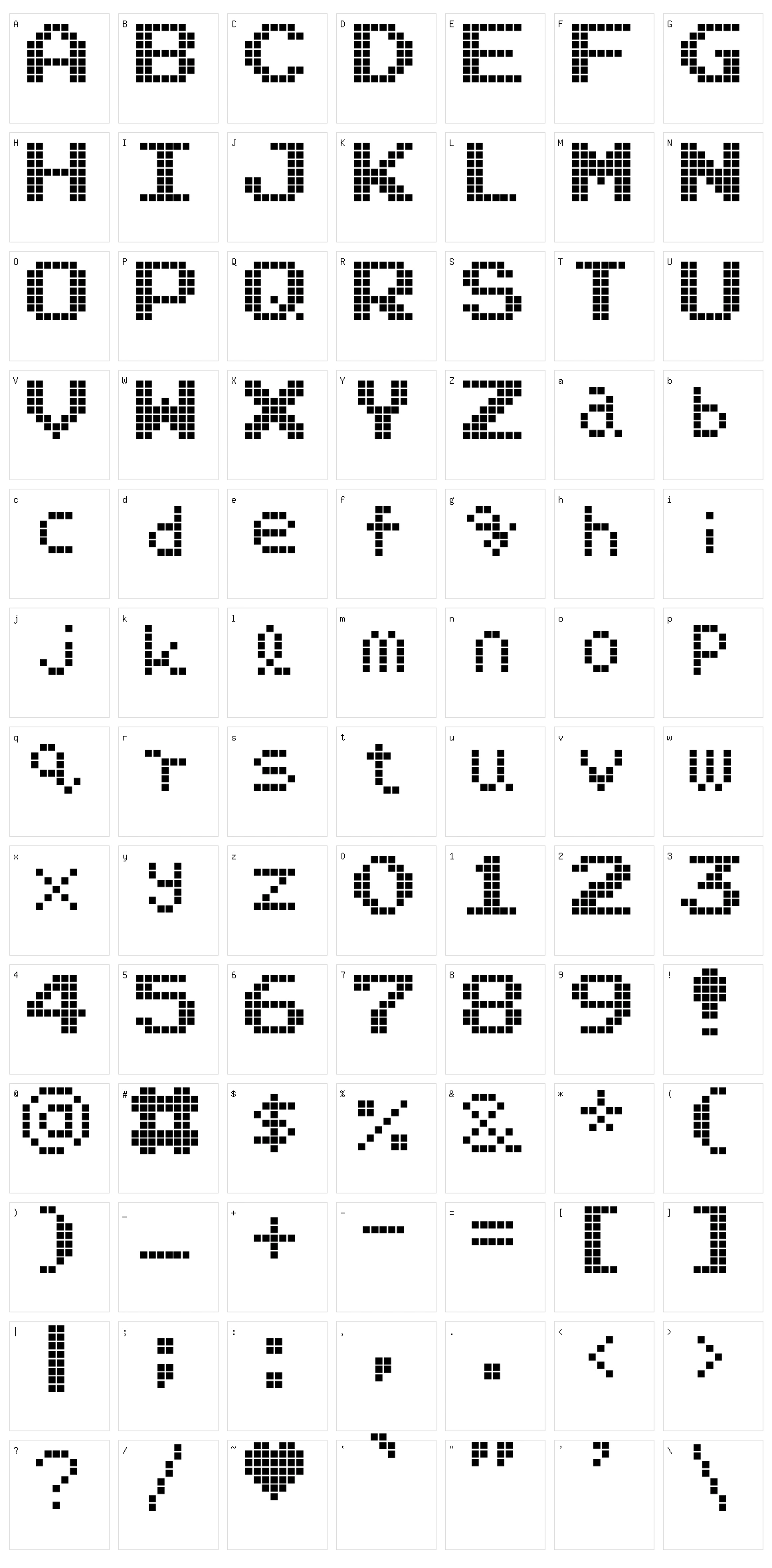 Pixel Highscore Character Set