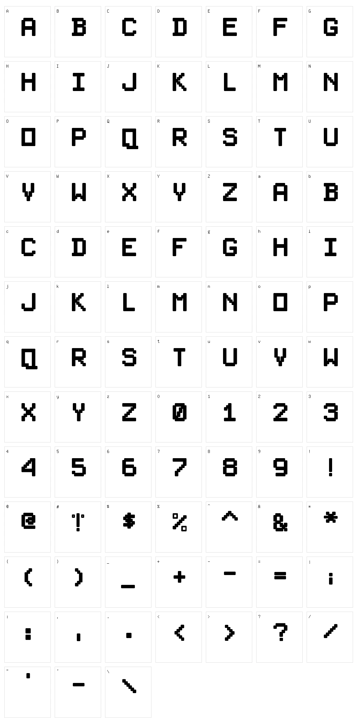 PixelSplitter Character Set