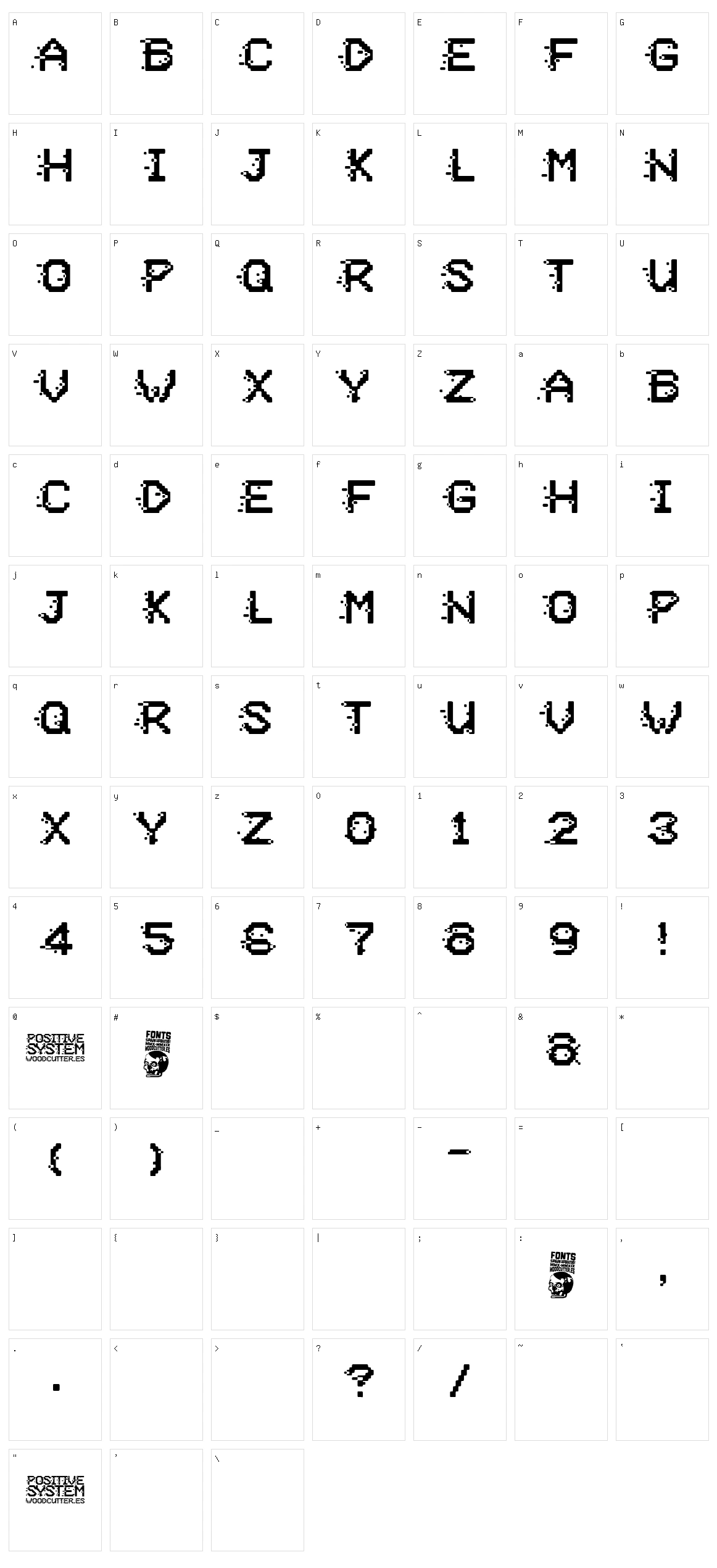 Positive System Character Set