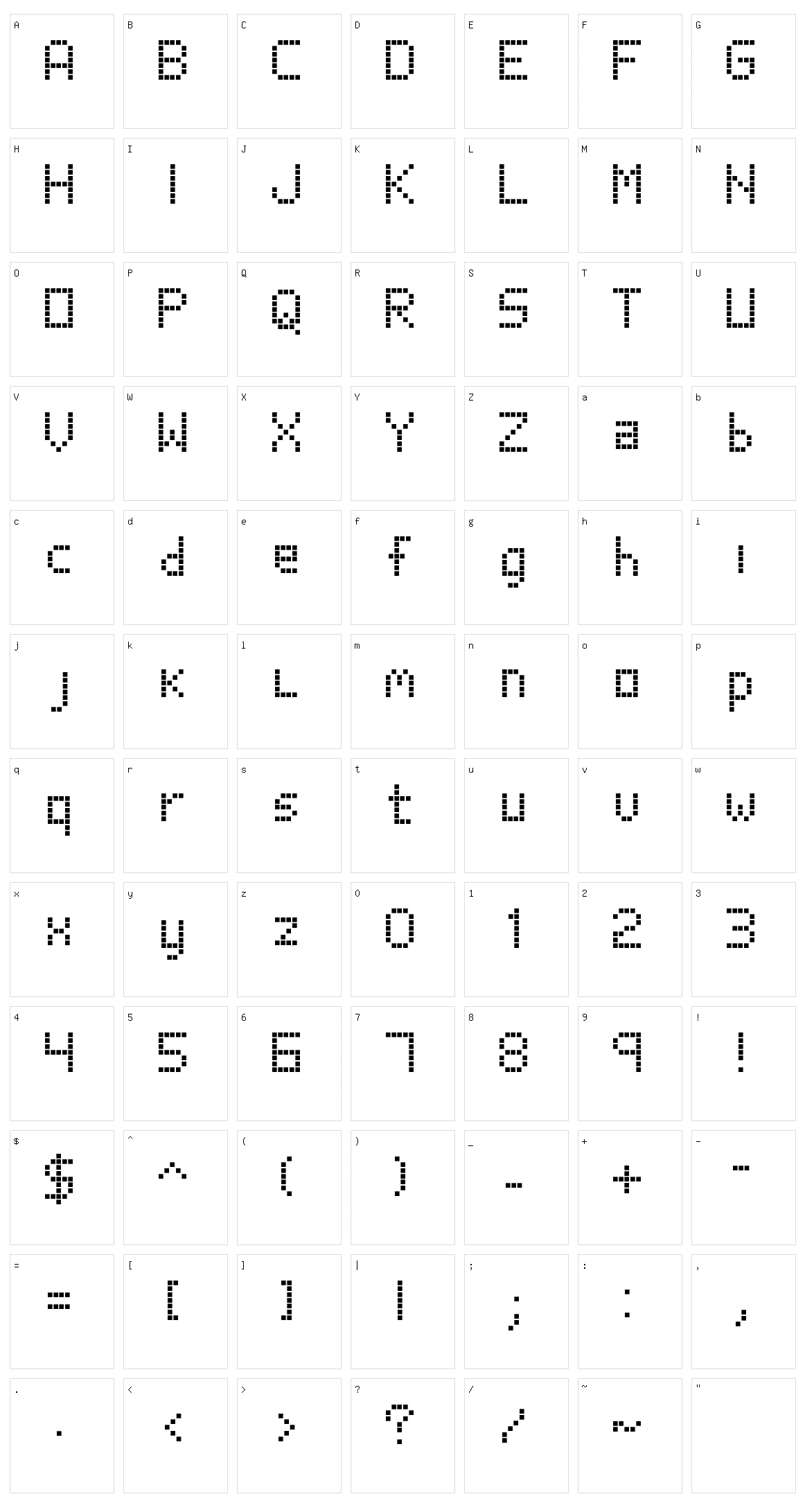 Poxel Character Set