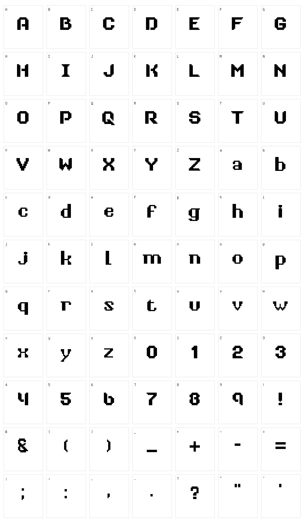 Retrotech Character Set