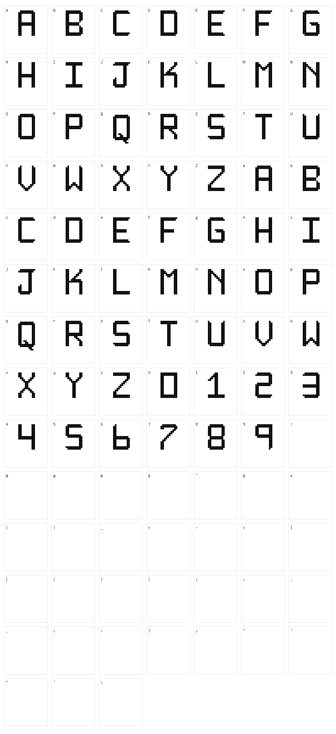 Rounded Display ST Character Set