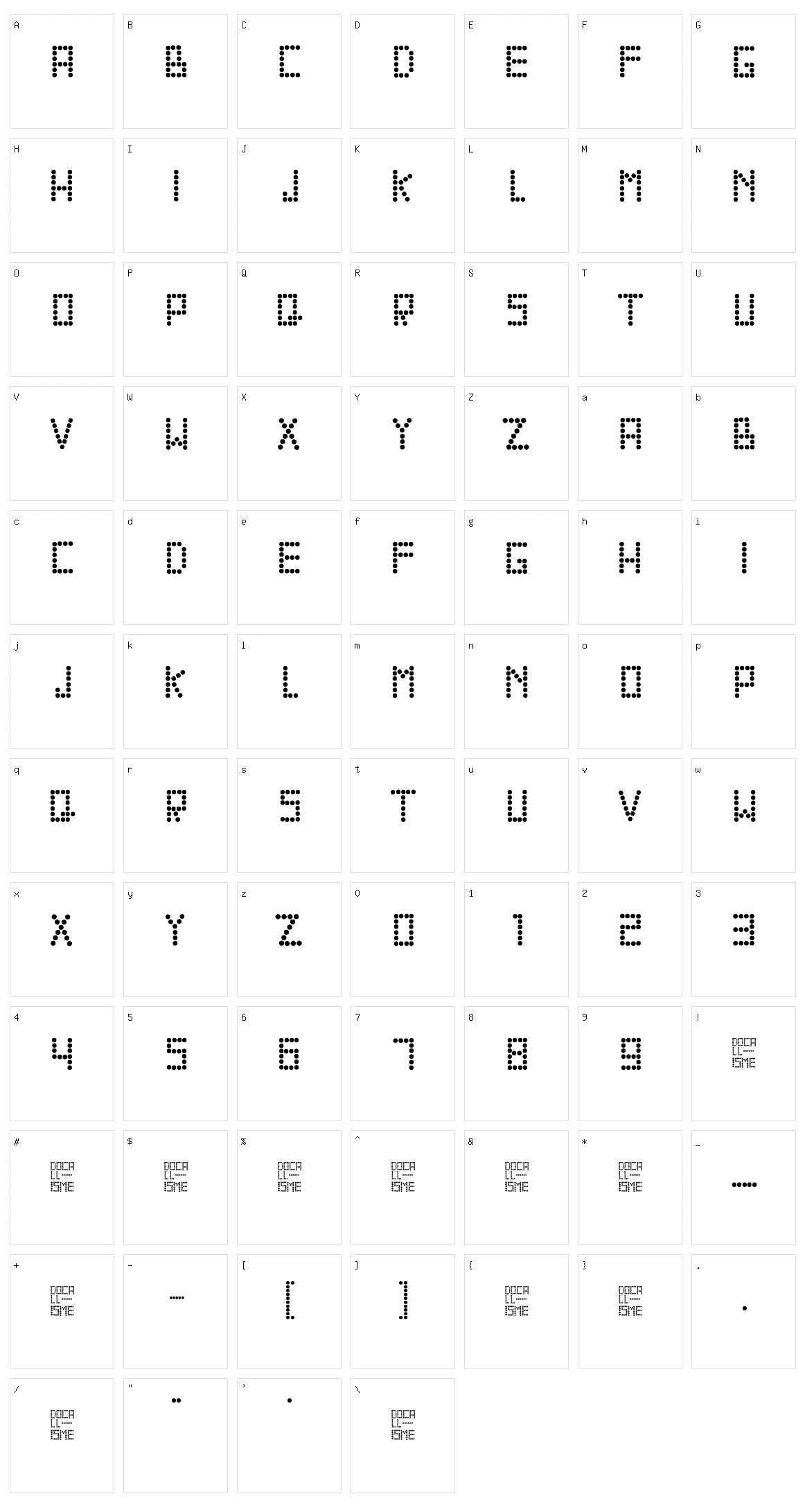 Sallyross Character Set