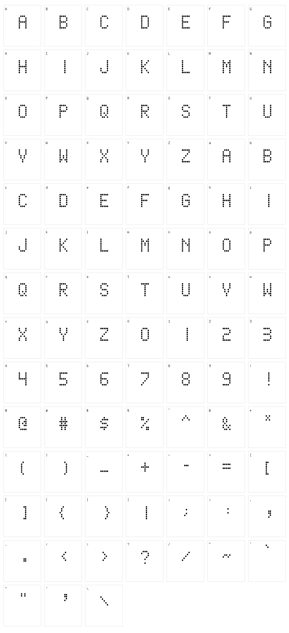 Score Board Character Set