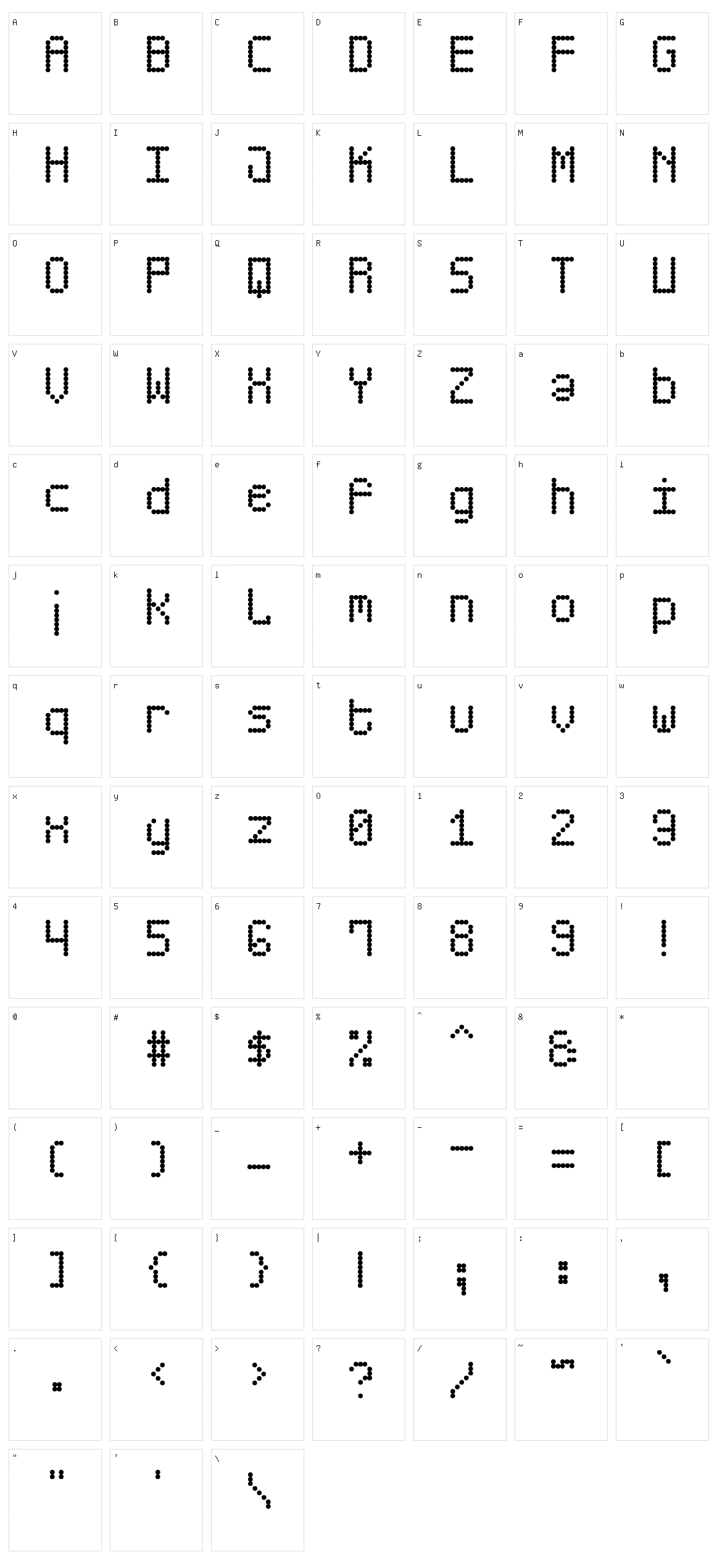 Score Board St Character Set