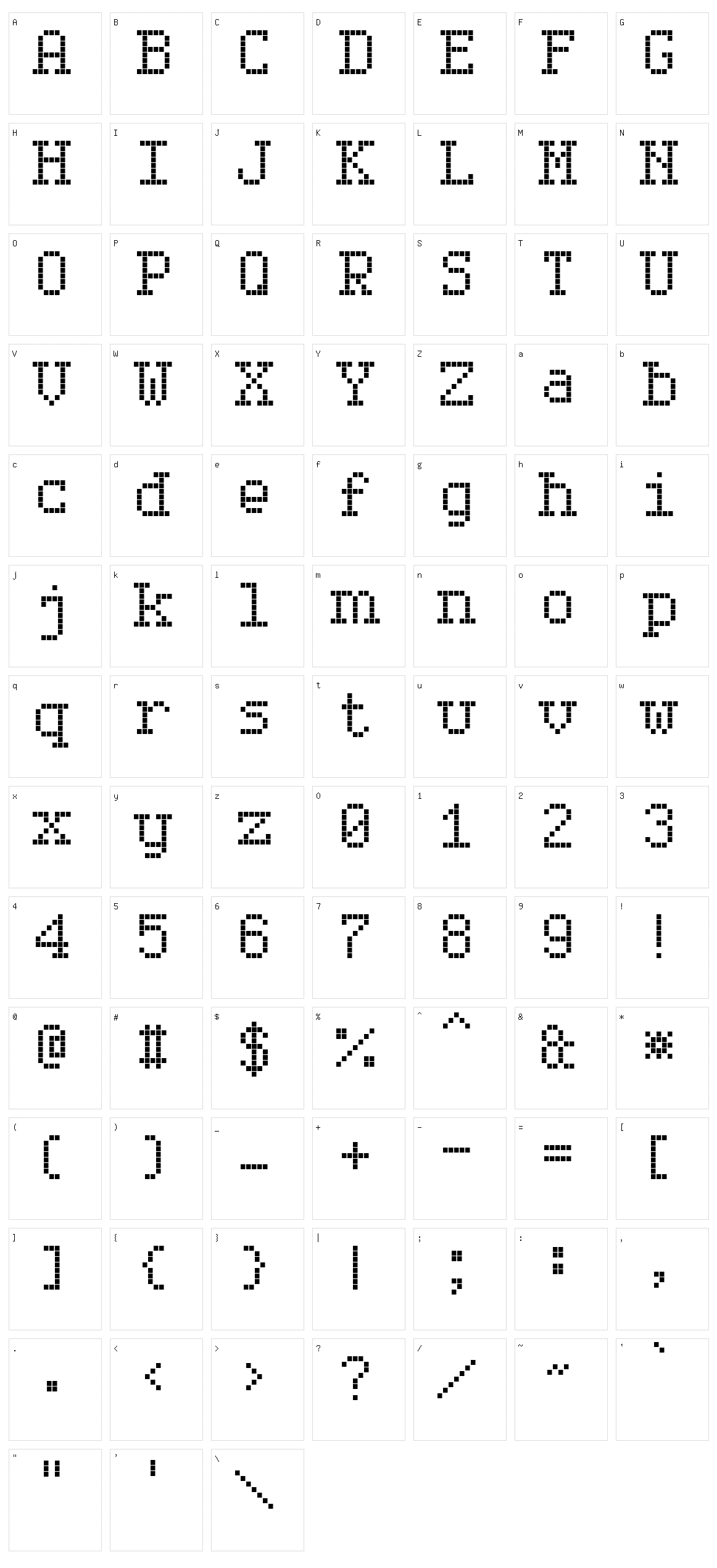 Serif LED Board-7 Character Set