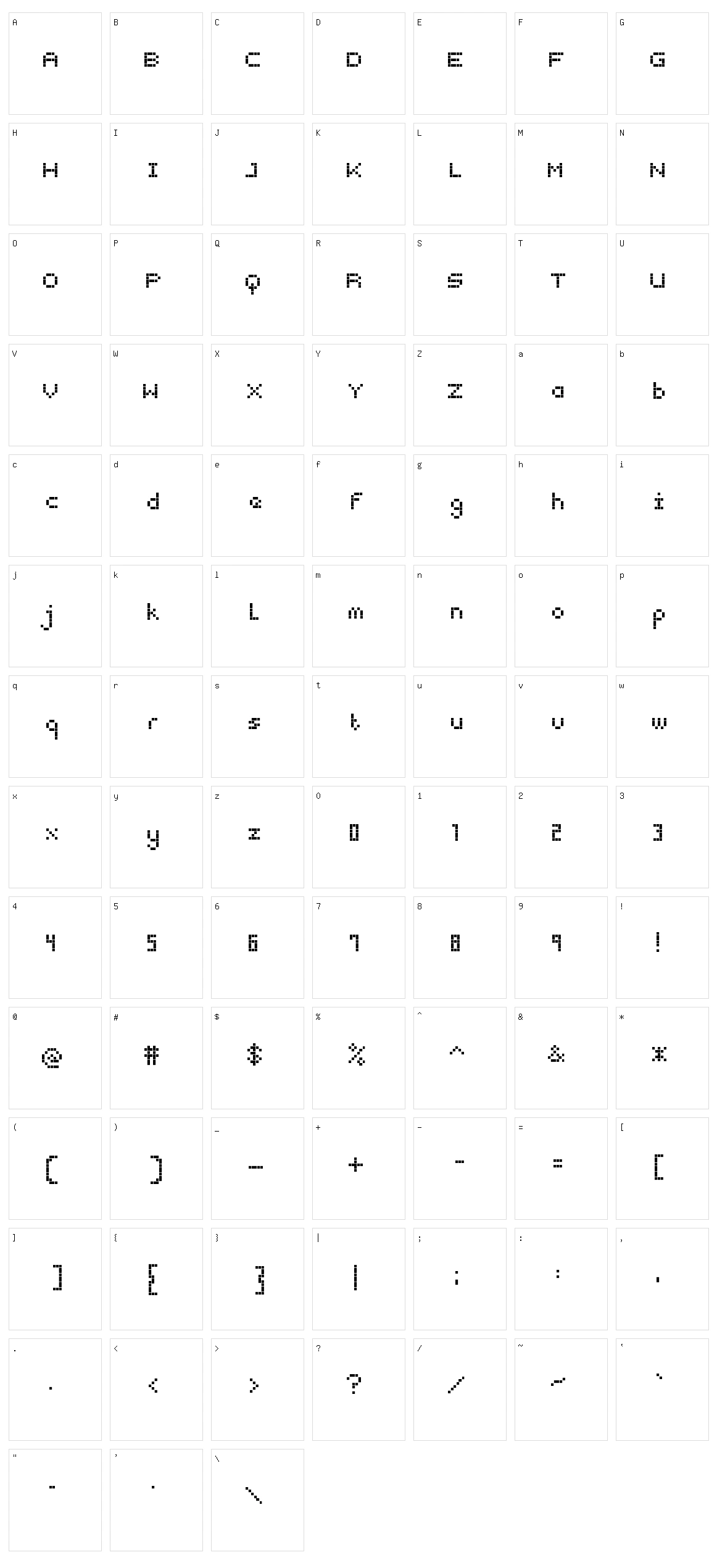 Snap 2 Grid Character Set