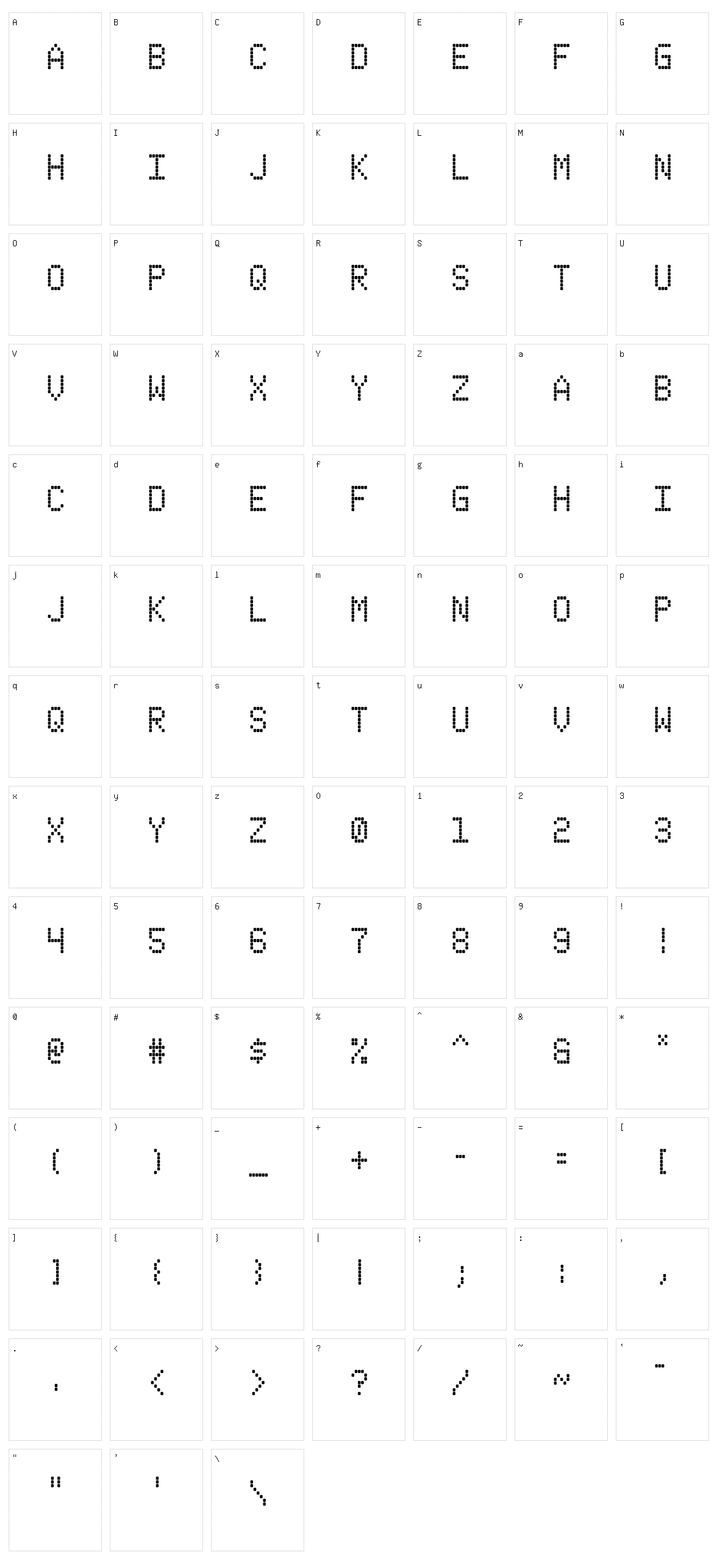 Straphanger Character Set