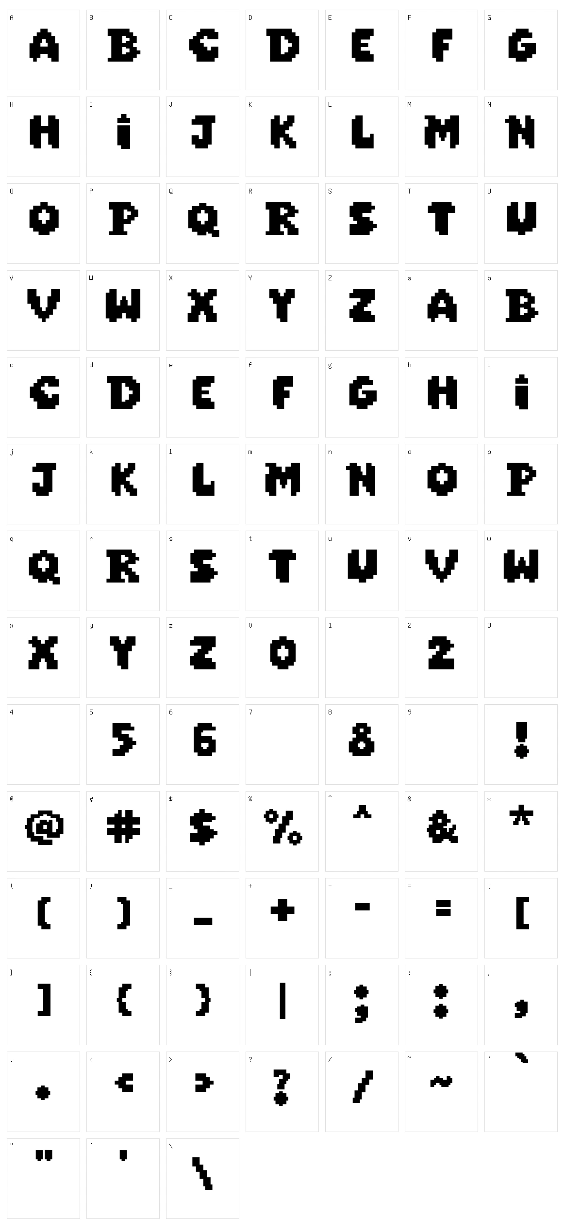 Super Pixel Character Set