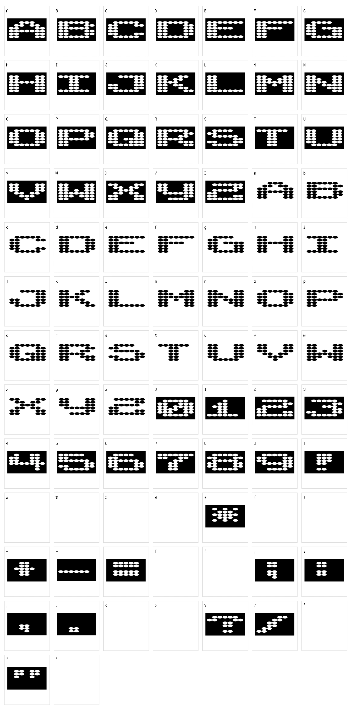 Synthetic Syncronism Character Set