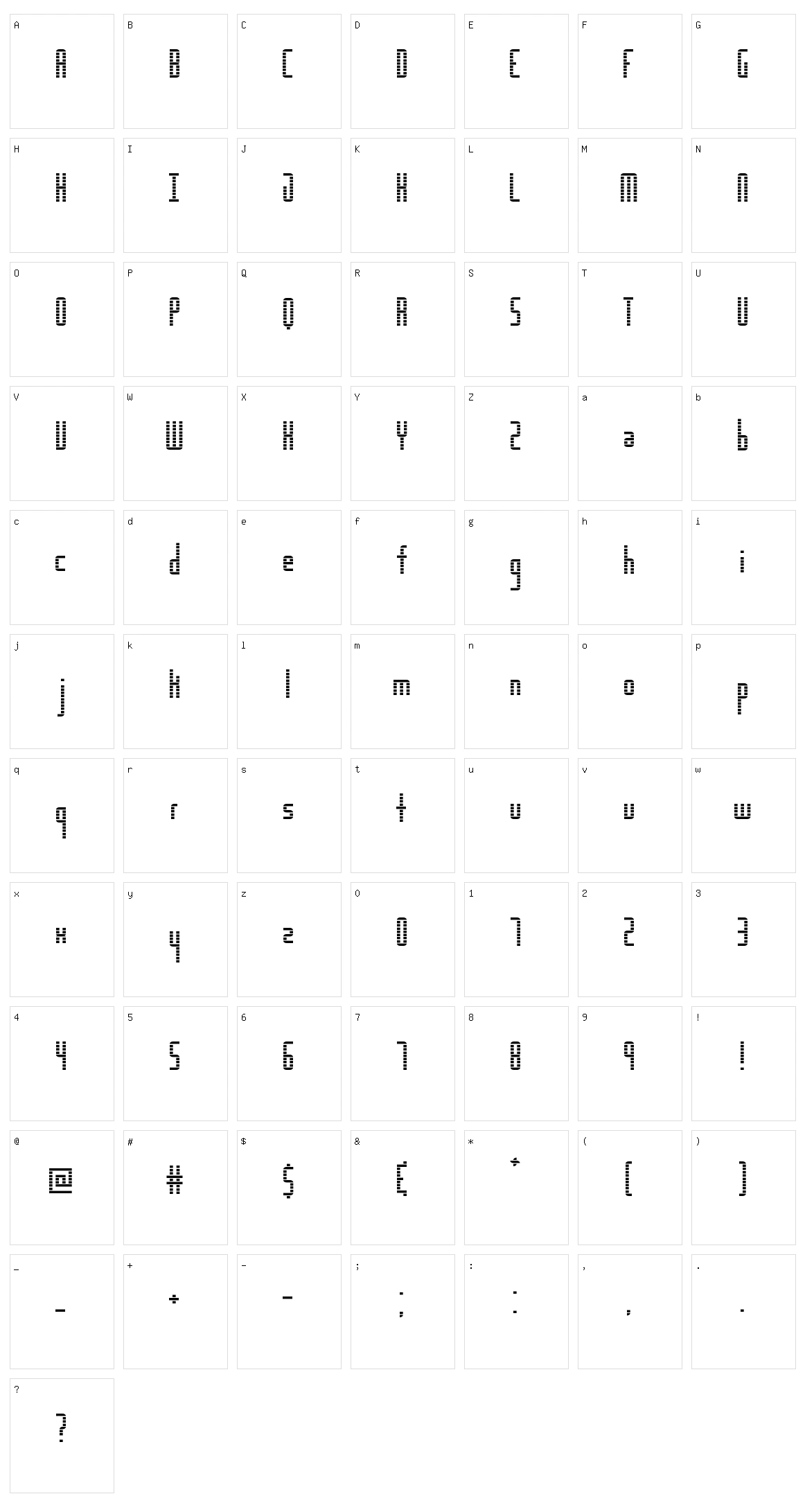 The Distance LCD Character Set