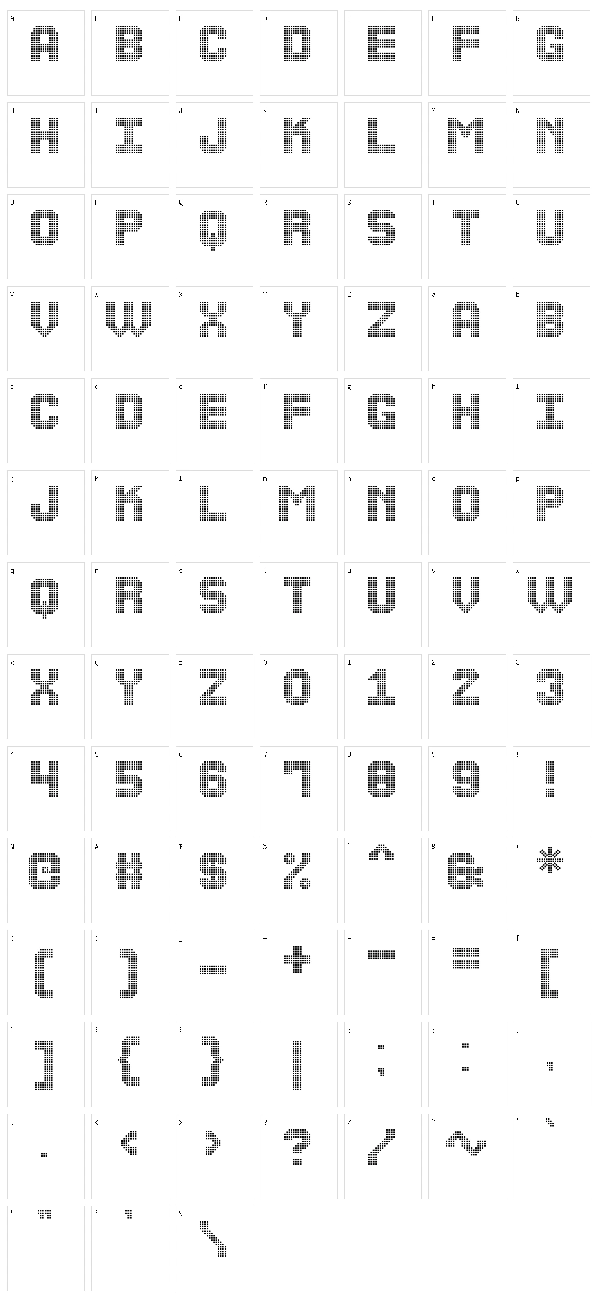 The Led Display St Character Set