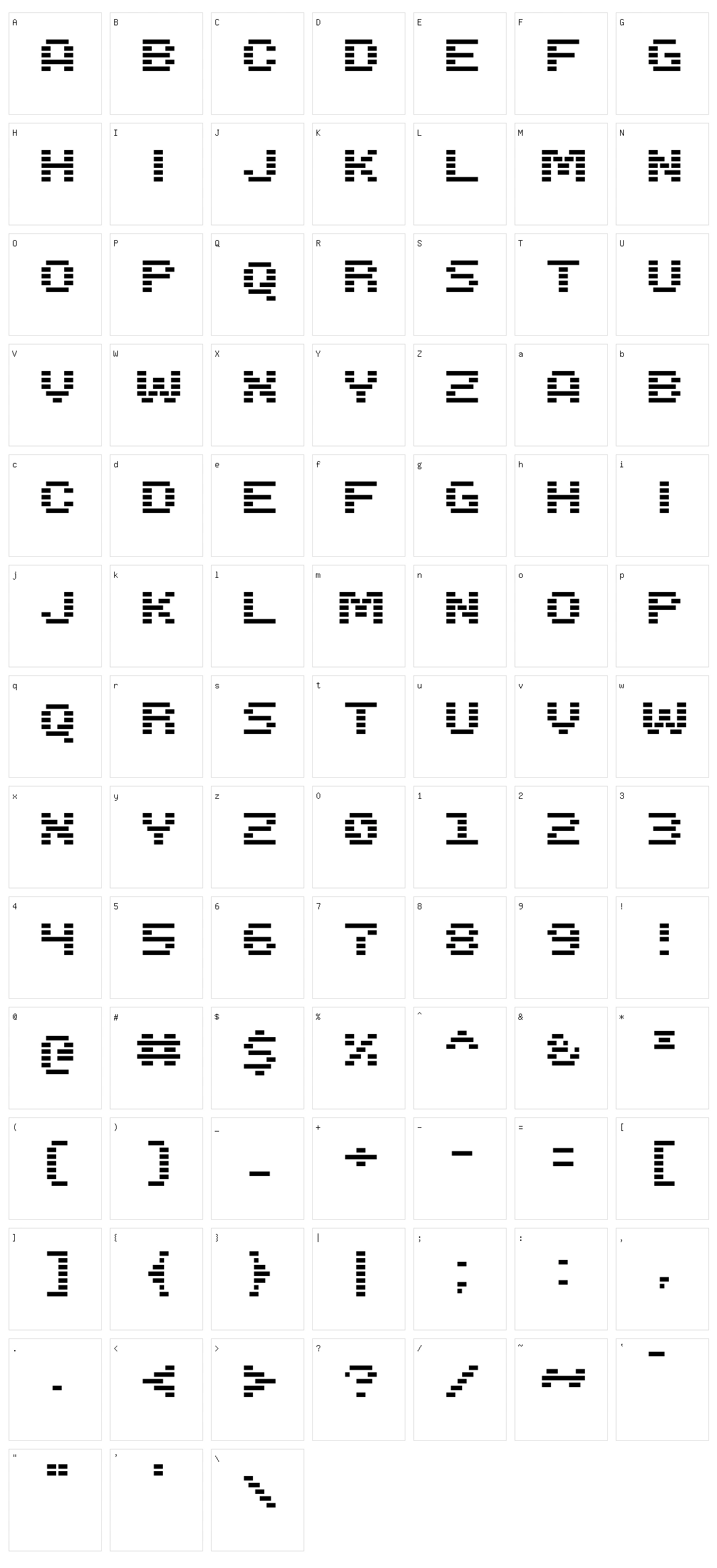 Trigram Character Set