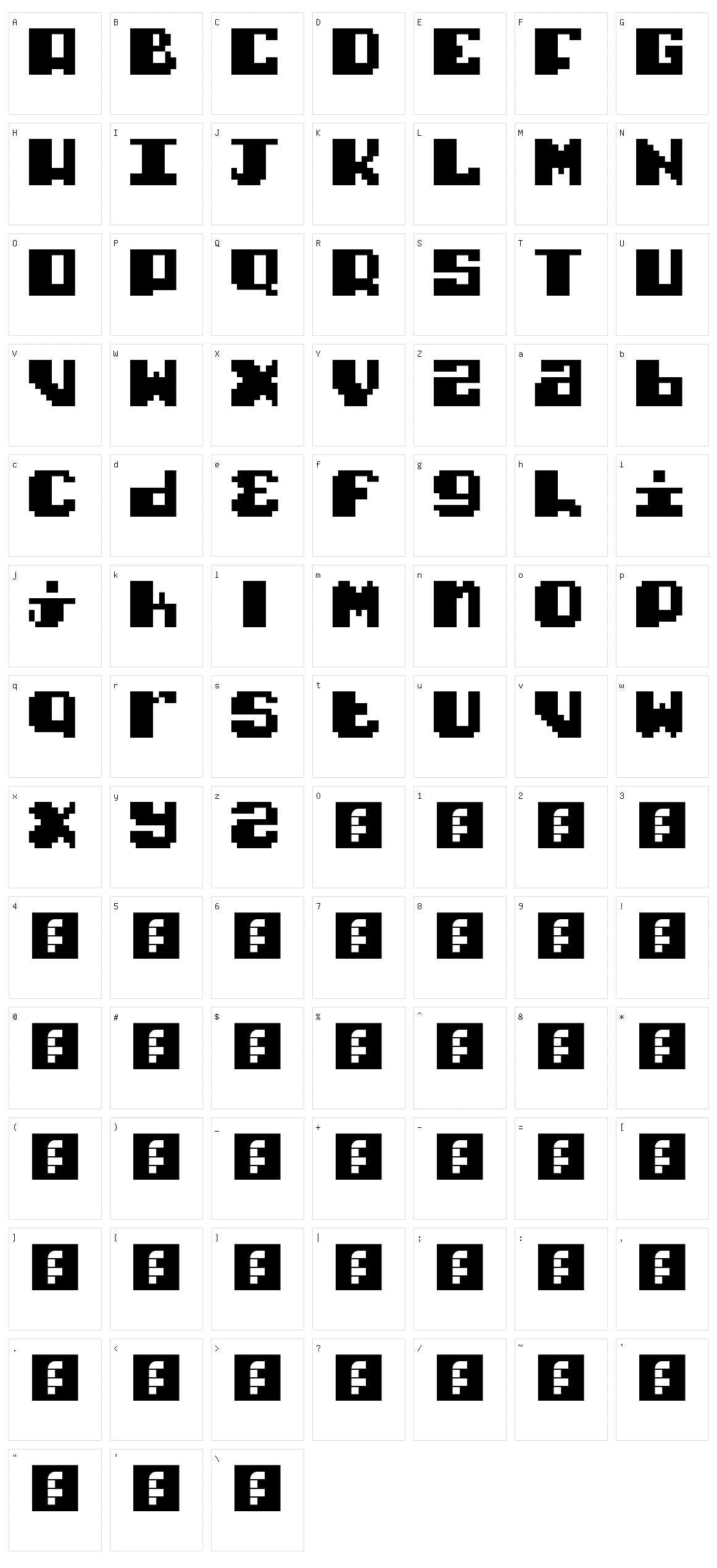 Typo Pixel Character Set