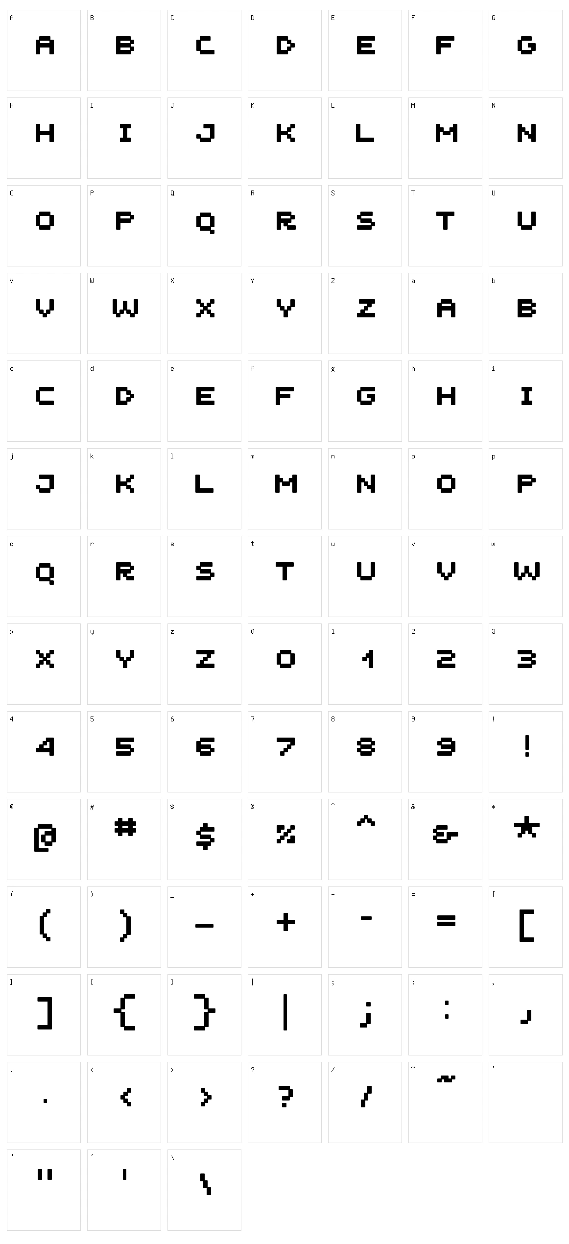 Unscreen MK Character Set