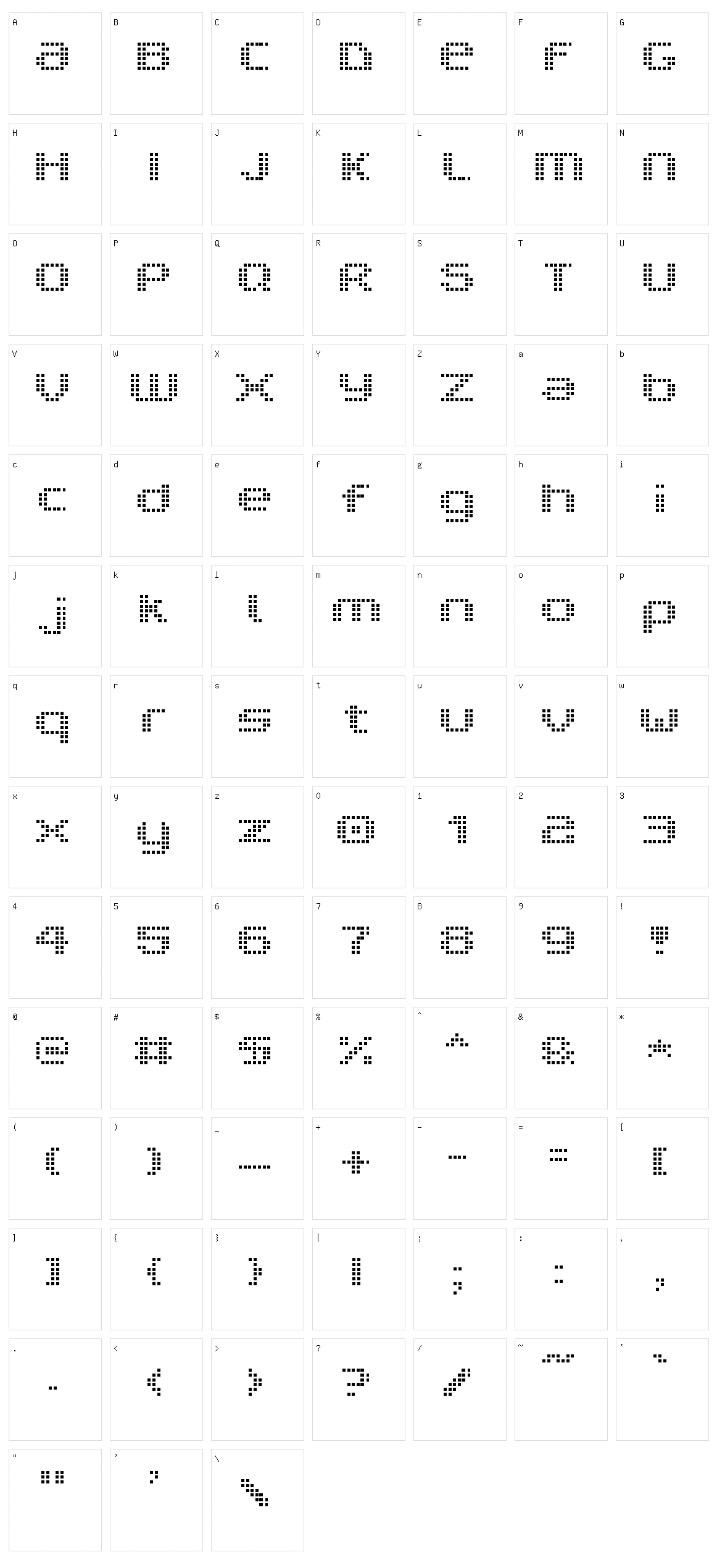 V5 Prophit Character Set