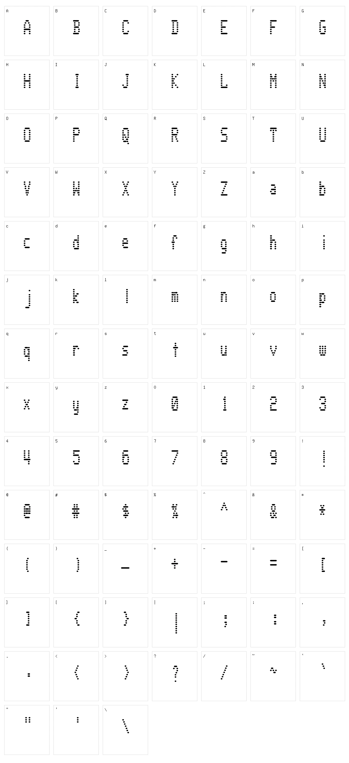 WarText Character Set