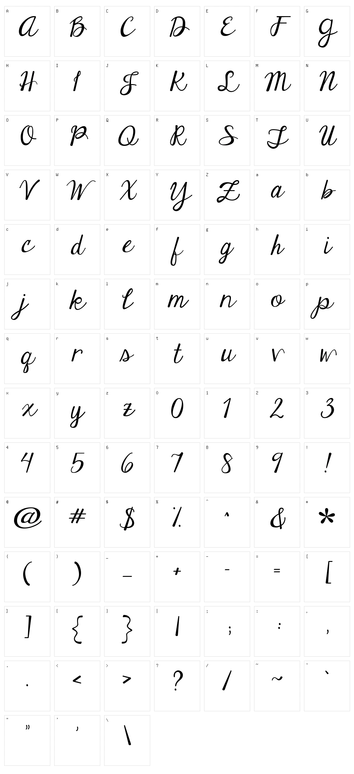 Janda Elegant Handwriting Character Set