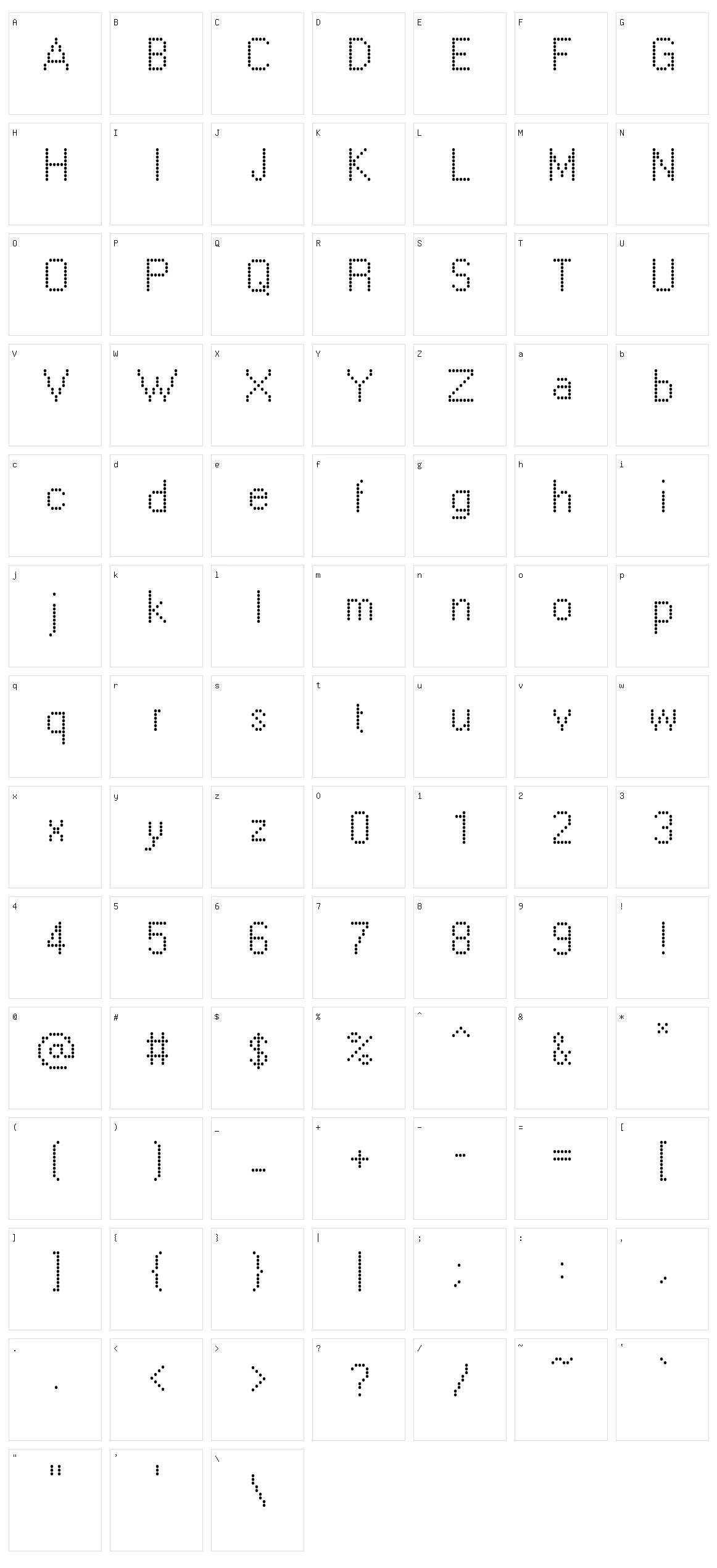Windows Dots Character Set