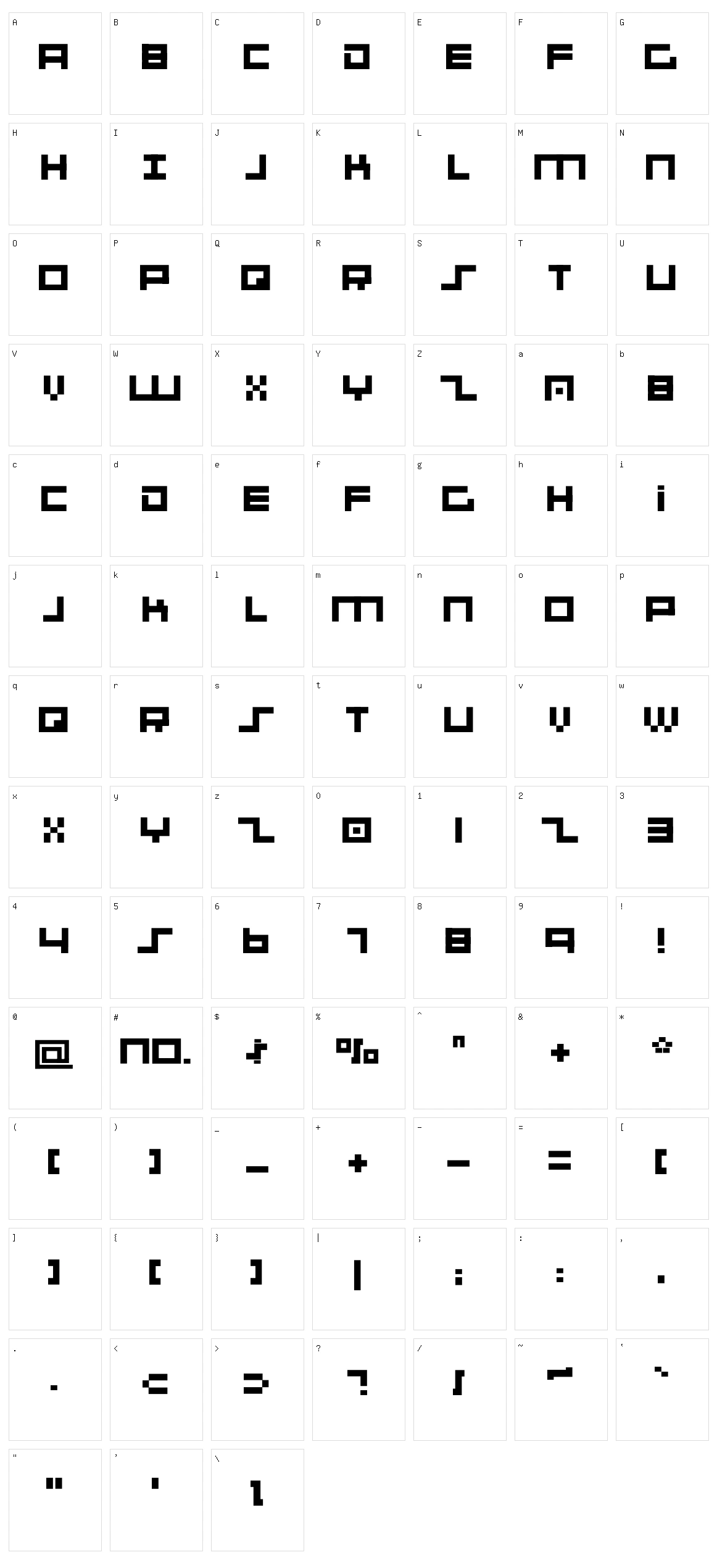 001 System Analysis Character Set
