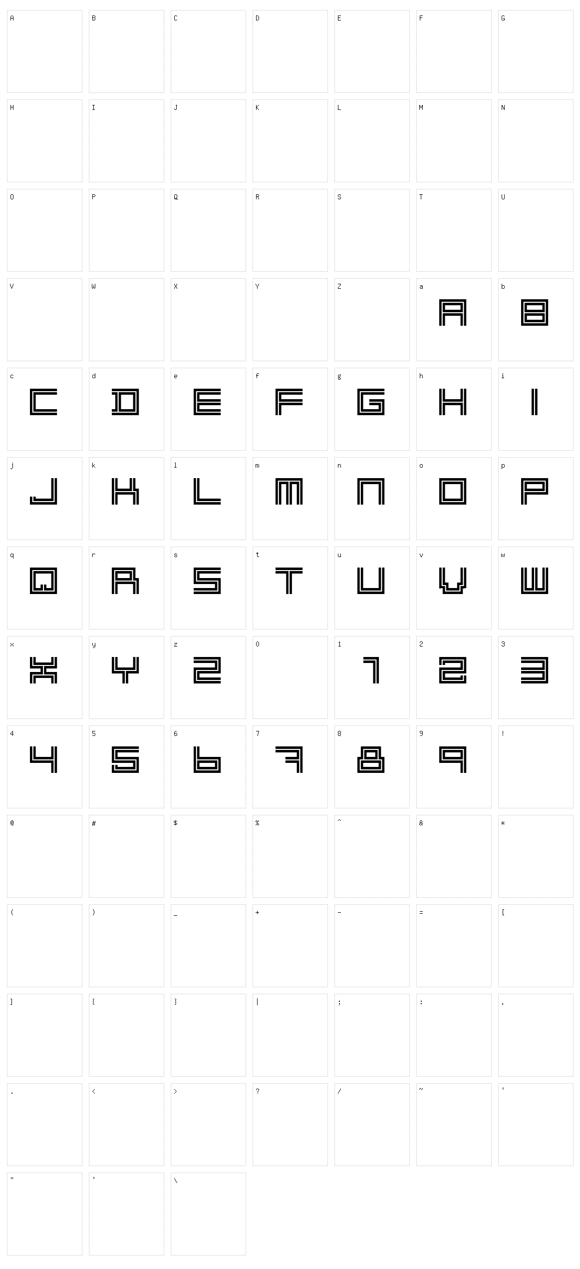 2 Lines Character Set