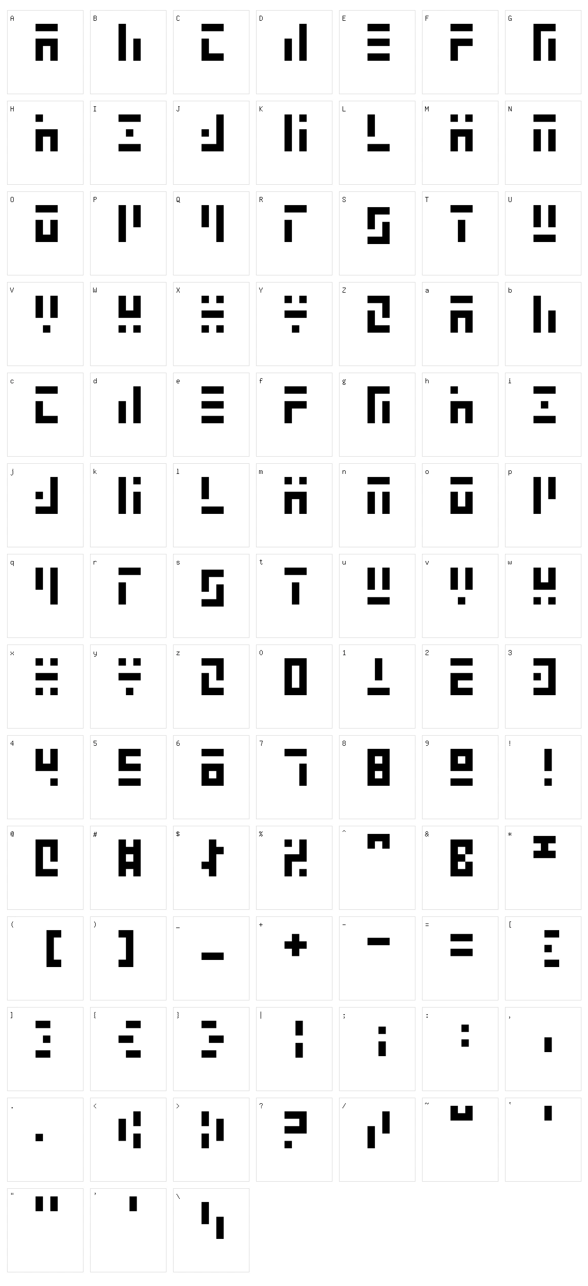 3t3-5x3 Character Set