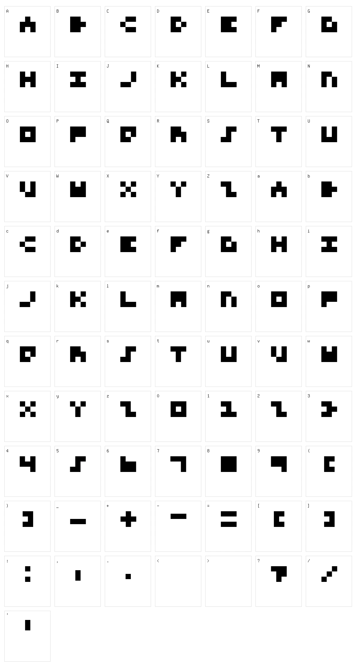 3x3 Font for Nerds Character Set