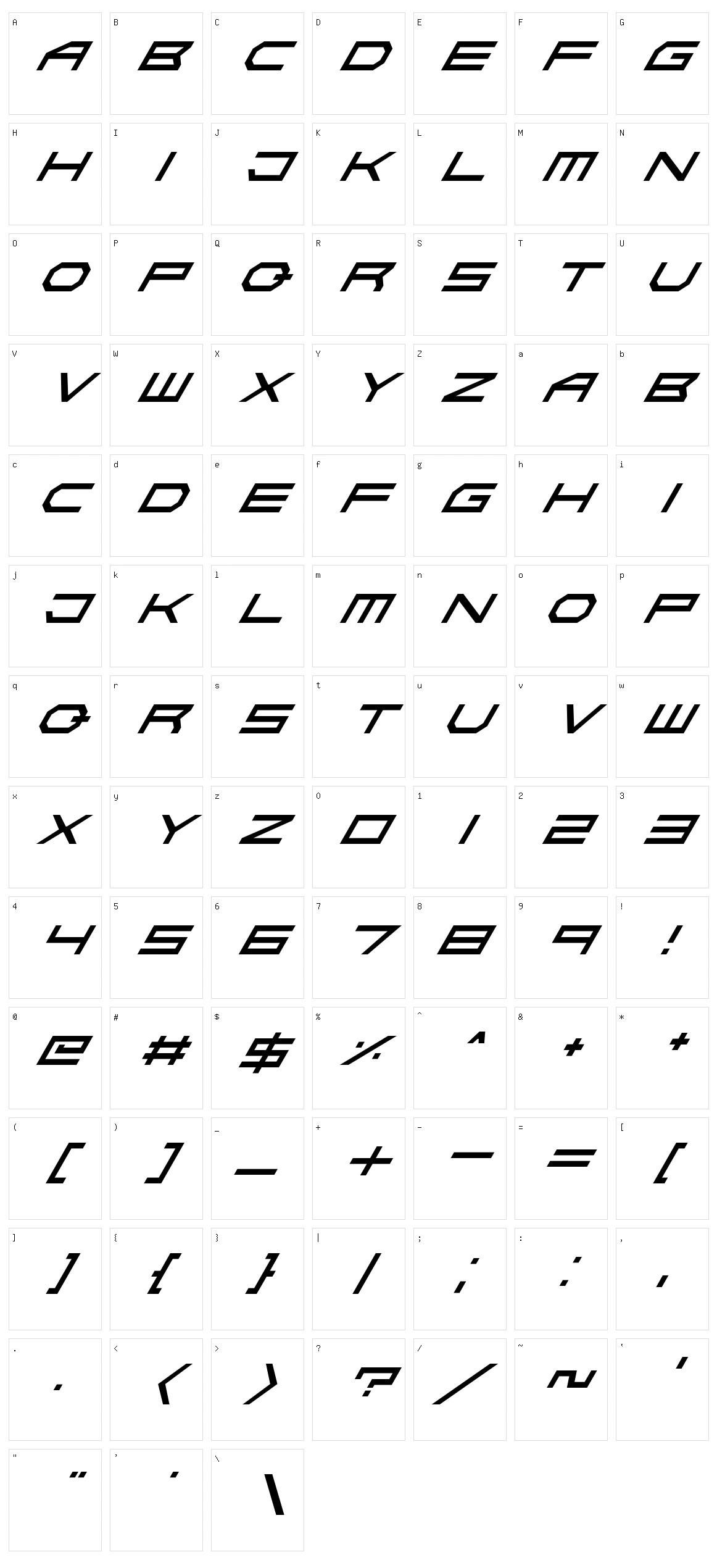 Absolute Zero Character Set