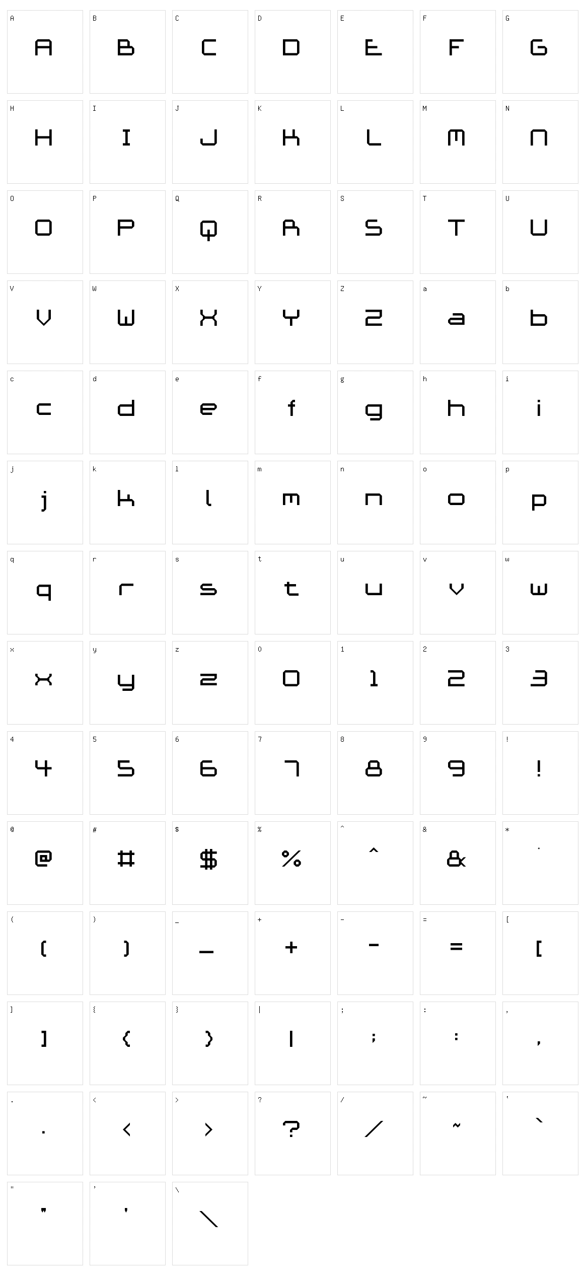 Ace Futurism Character Set