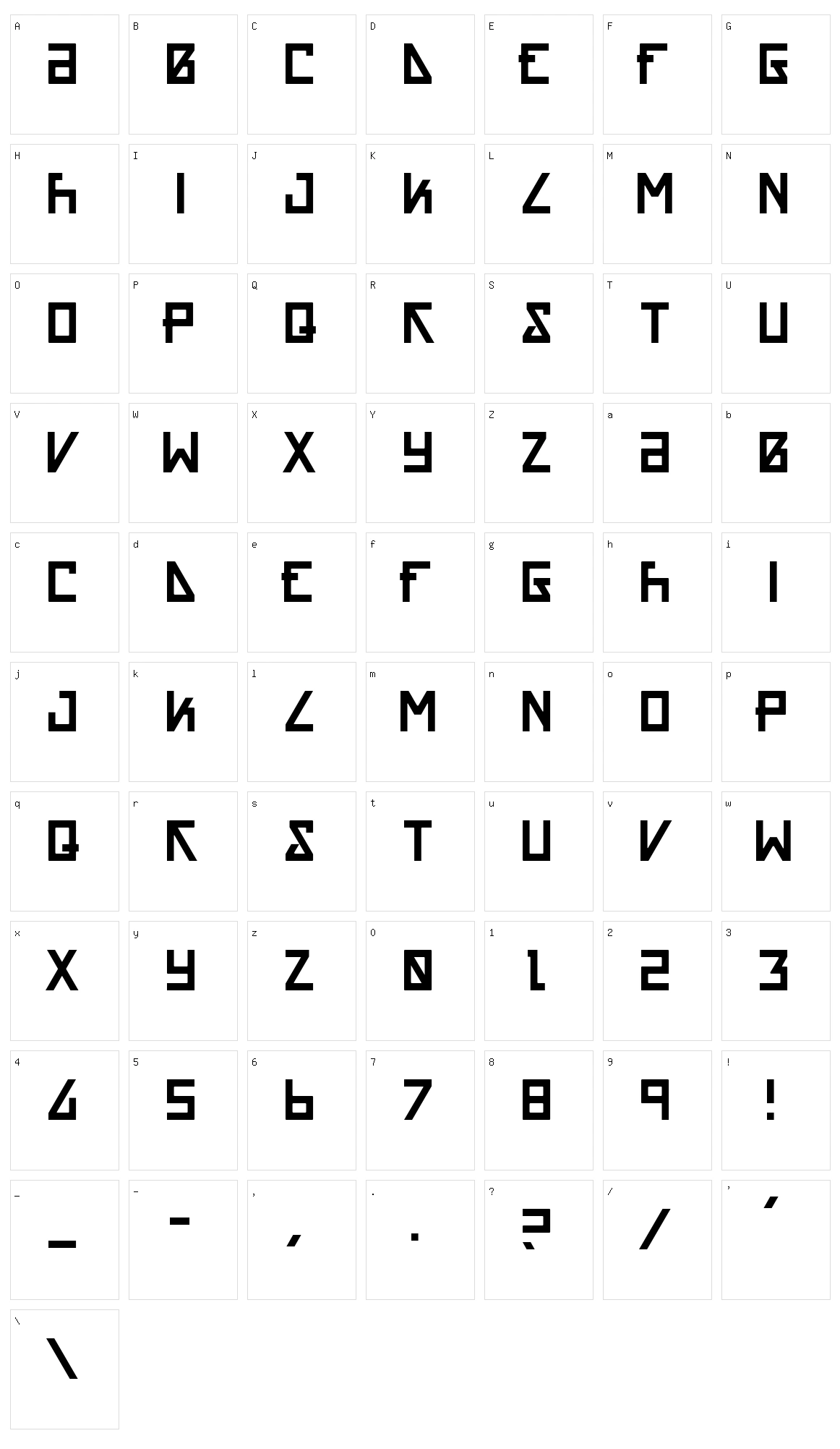 ACRNM Character Set