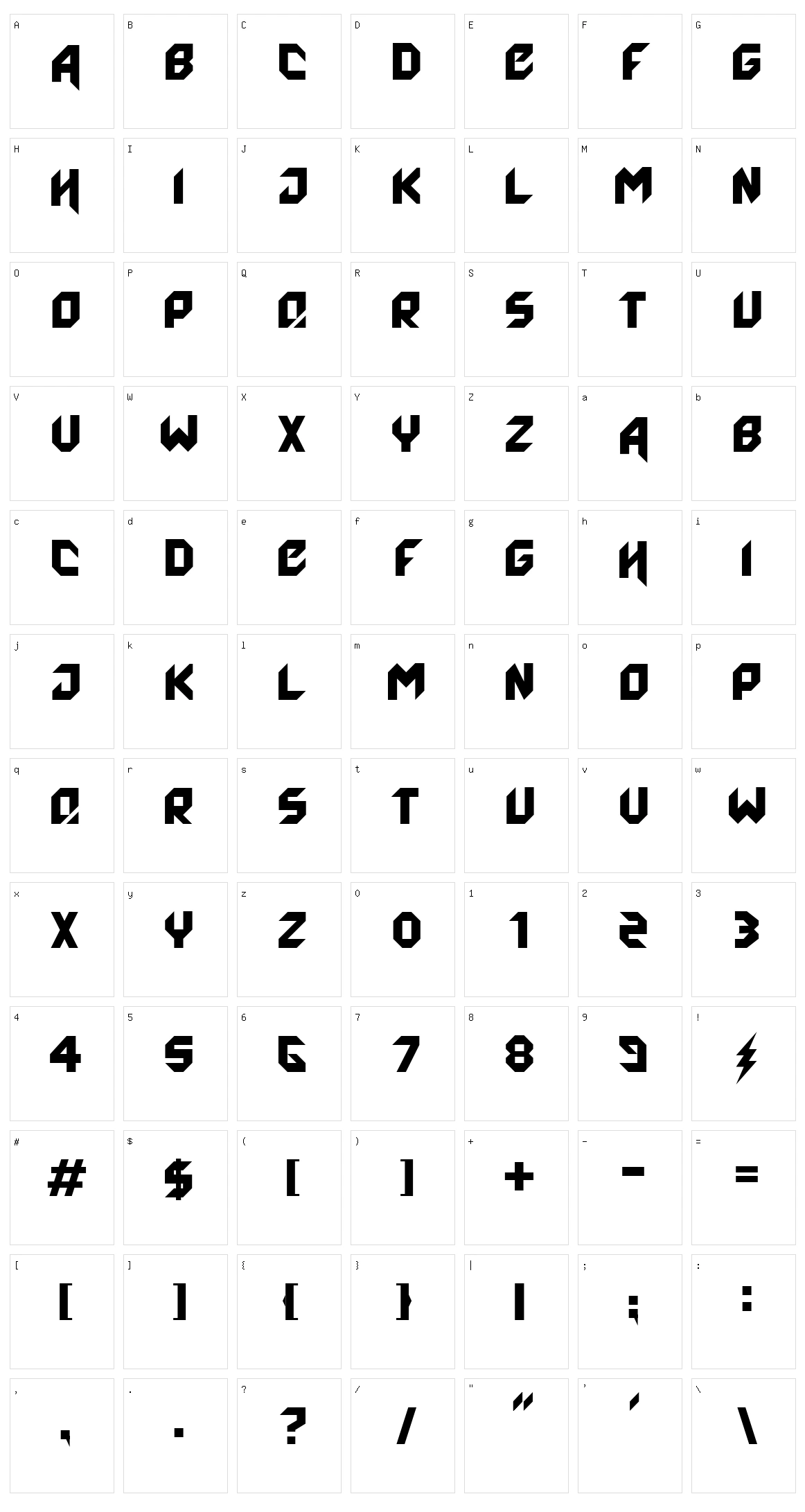 Agero! Character Set