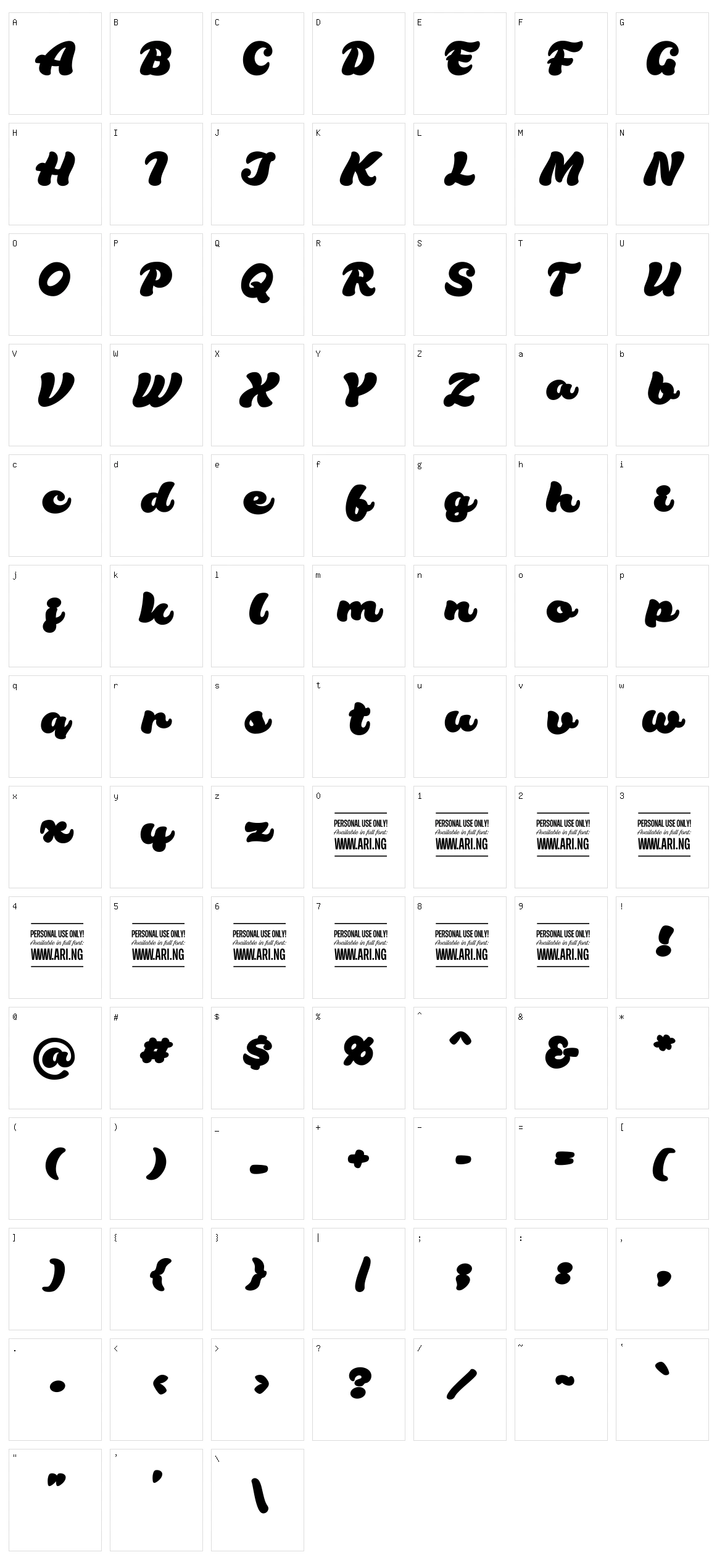 Habanero Character Set